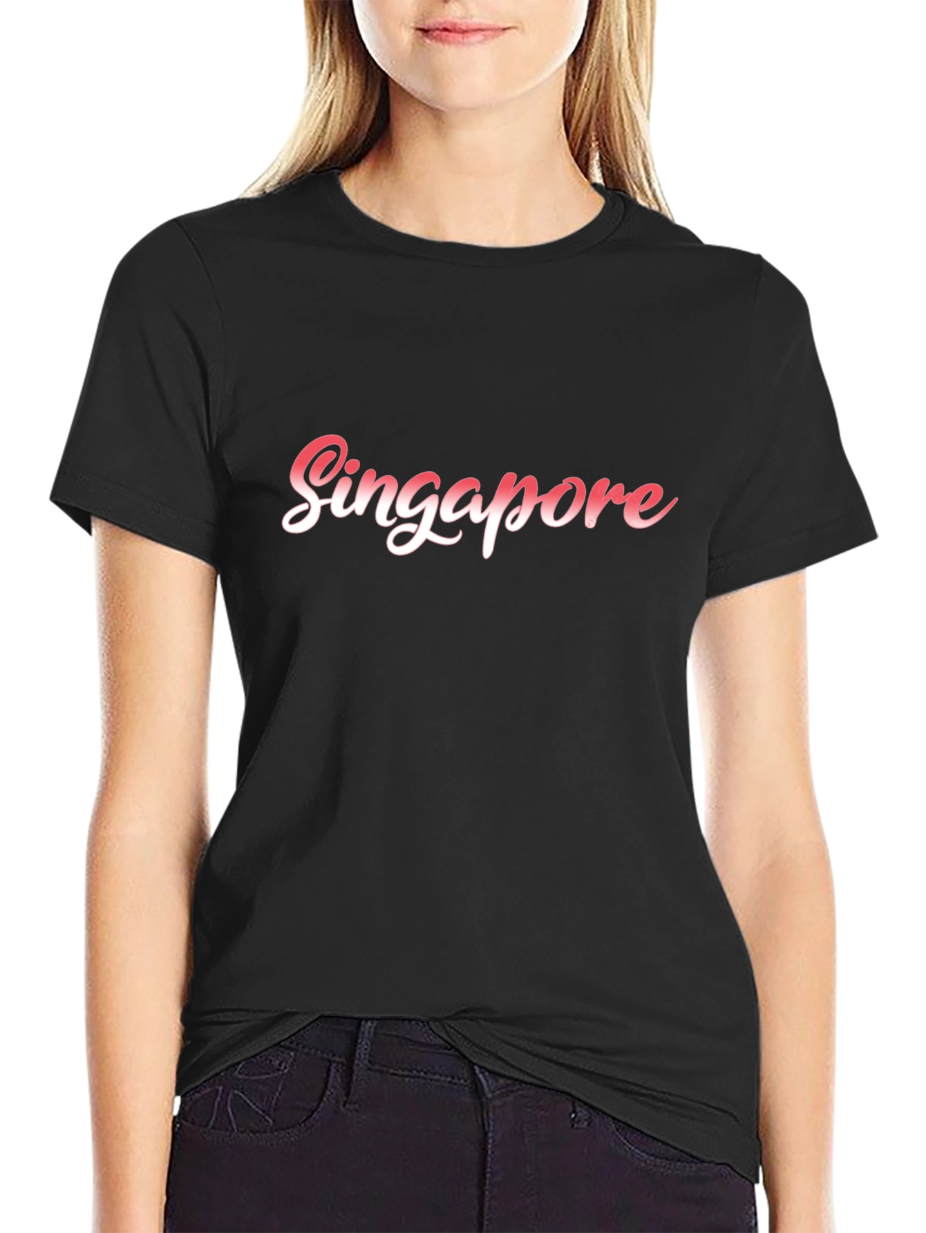 Singapore Graphic Tee - Stylish Black T-Shirt