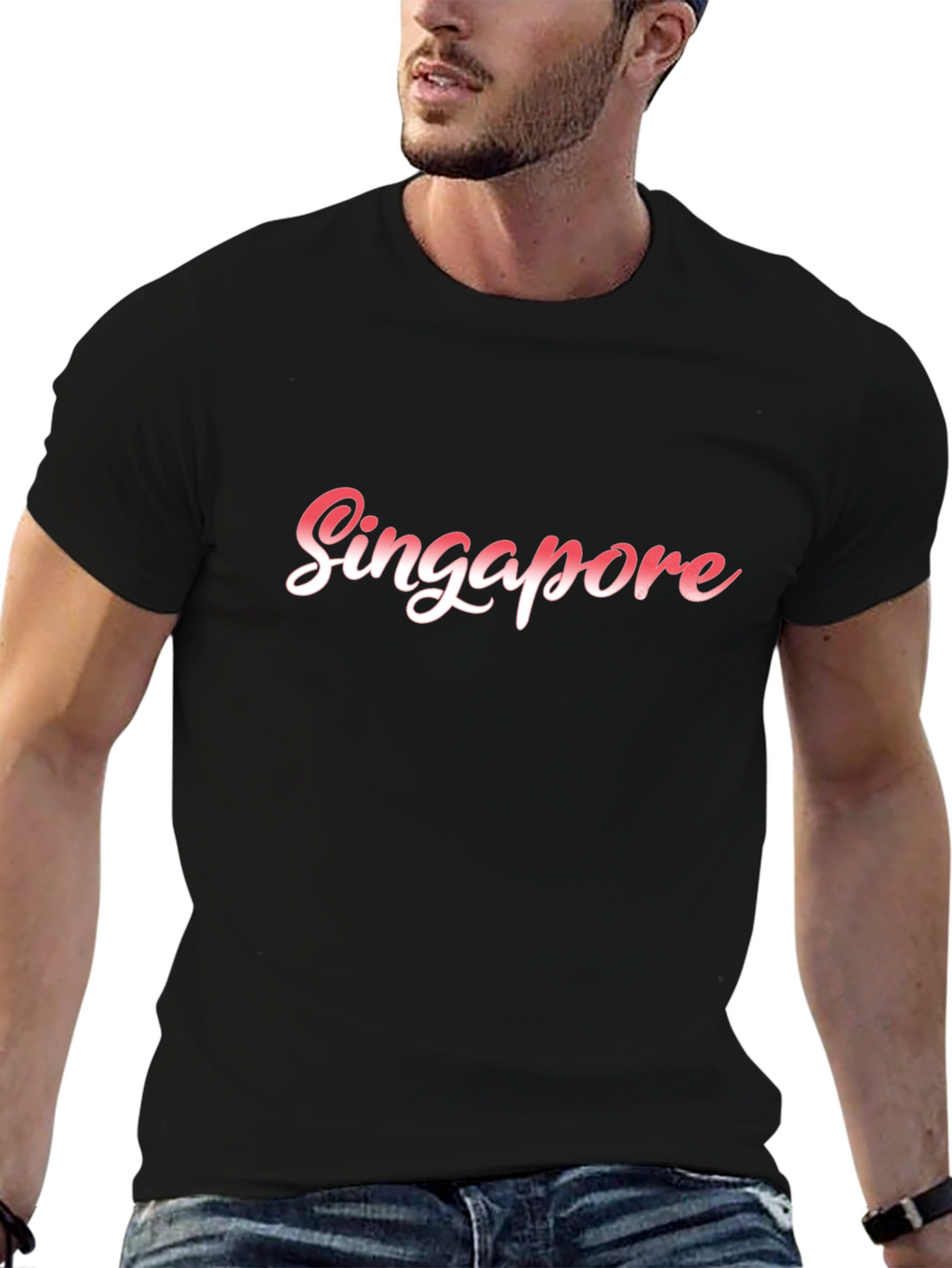 Singapore Graphic Tee - Stylish Black T-Shirt