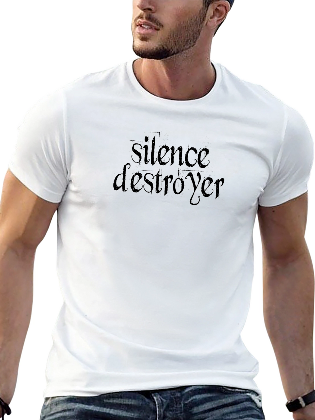 Silence Destroyer Graphic Tee - Stylish Black T-Shirt