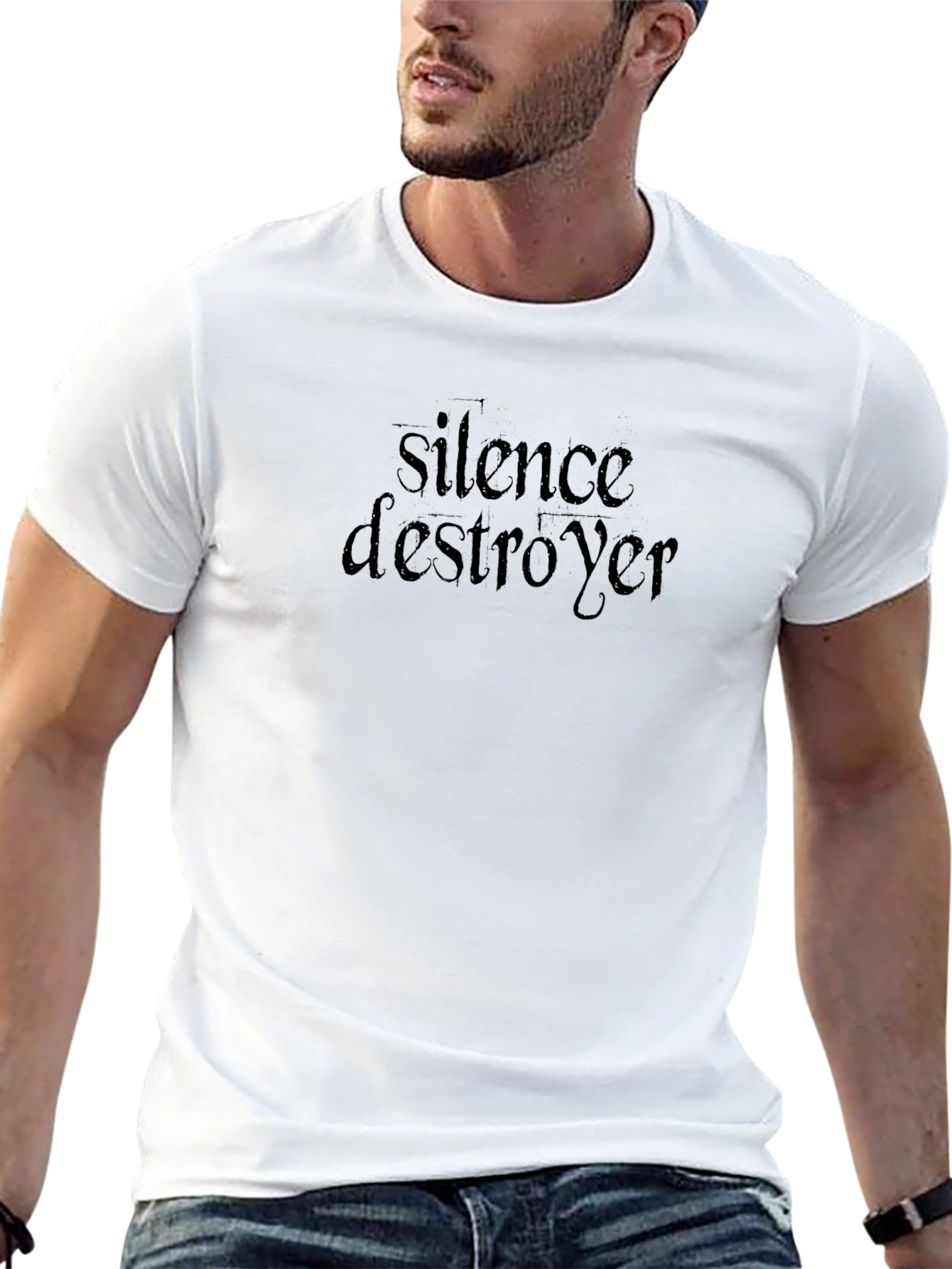 Silence Destroyer Graphic Tee - Stylish Black T-Shirt