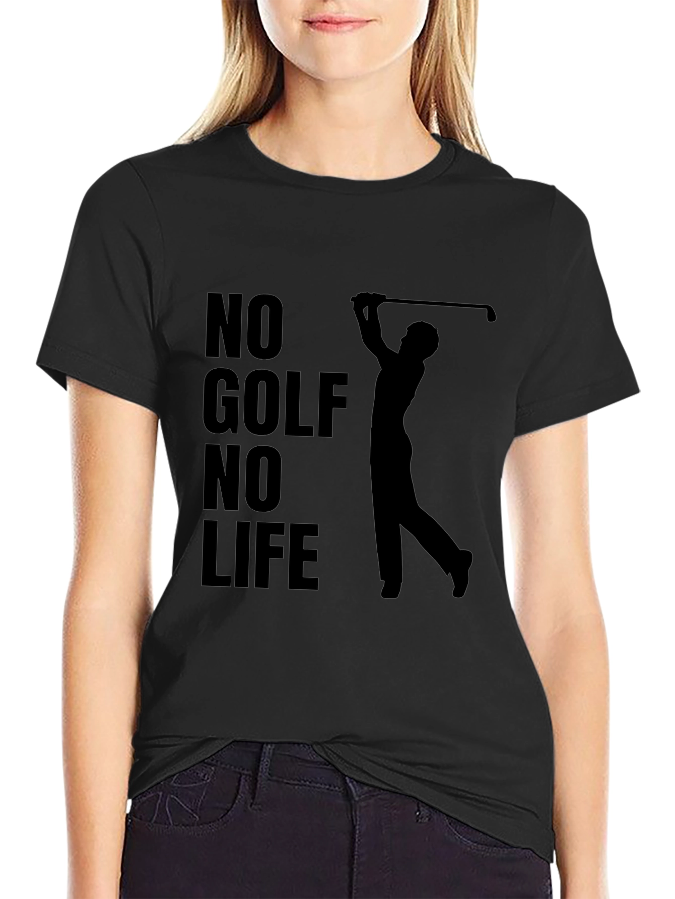 No Golf No Life T-Shirt - Golfer Silhouette Graphic Tee