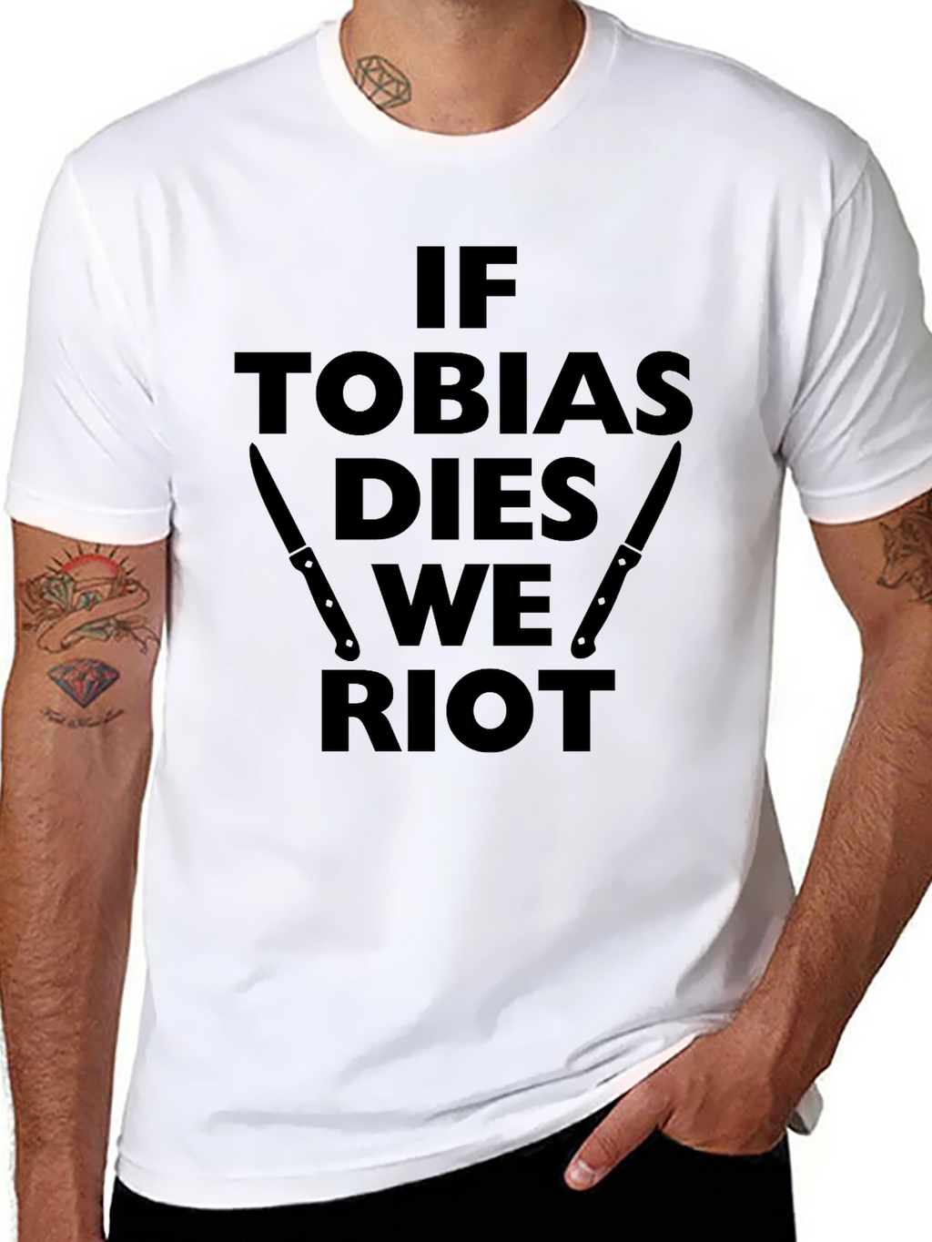 If Tobias Dies We Riot Black T-Shirt