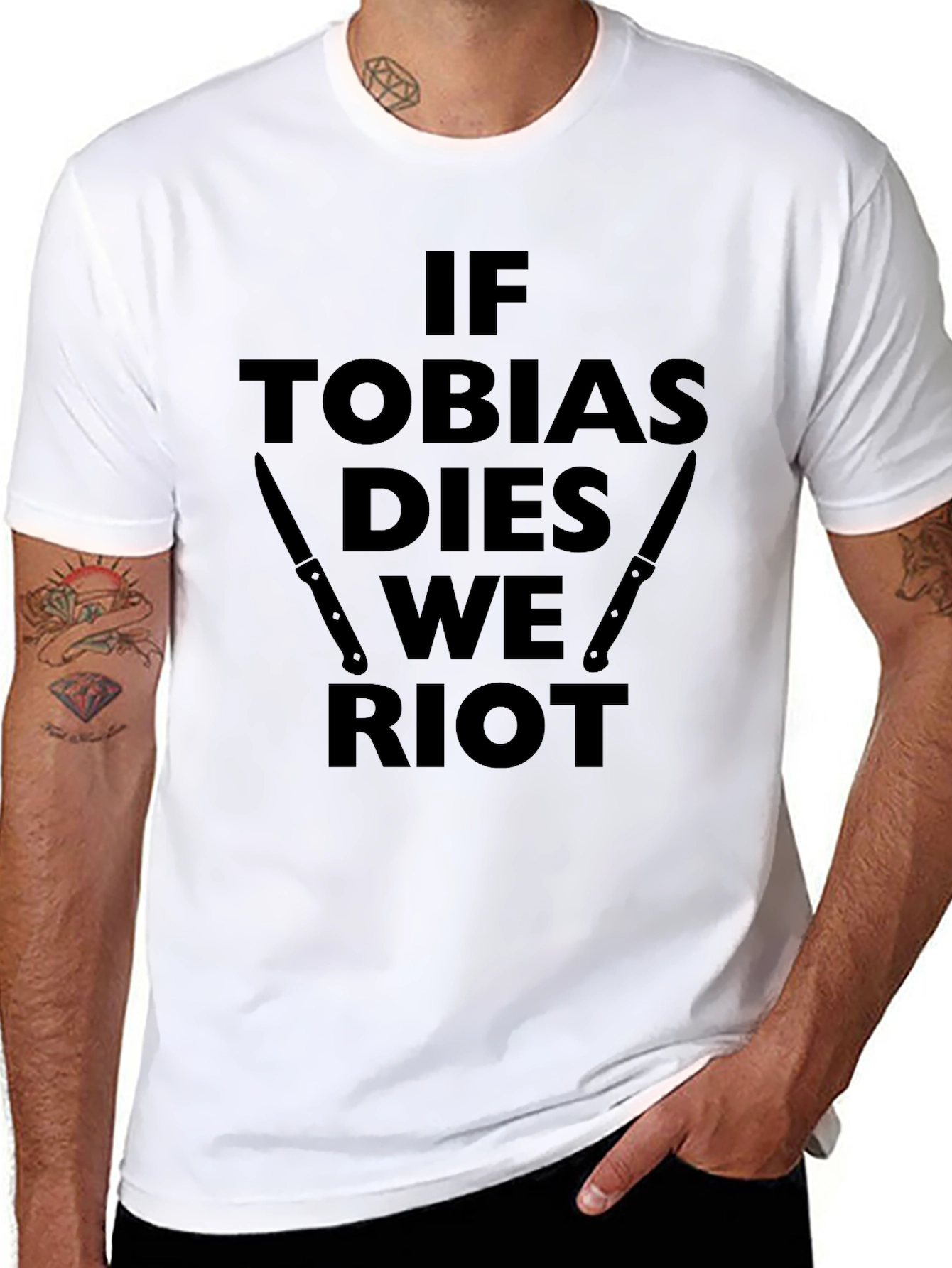 If Tobias Dies We Riot Black T-Shirt