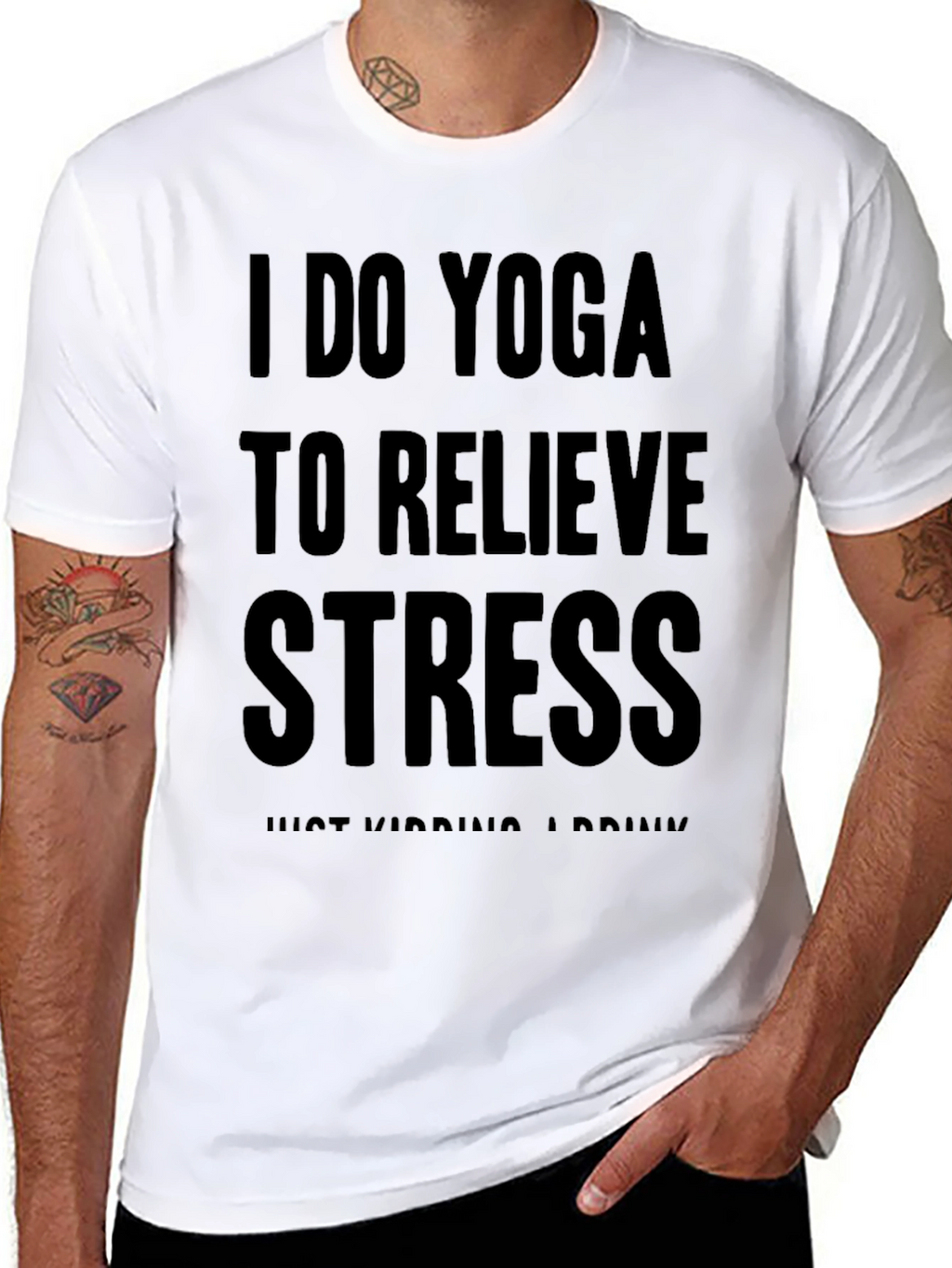 Yoga and Drinks Funny T-Shirt