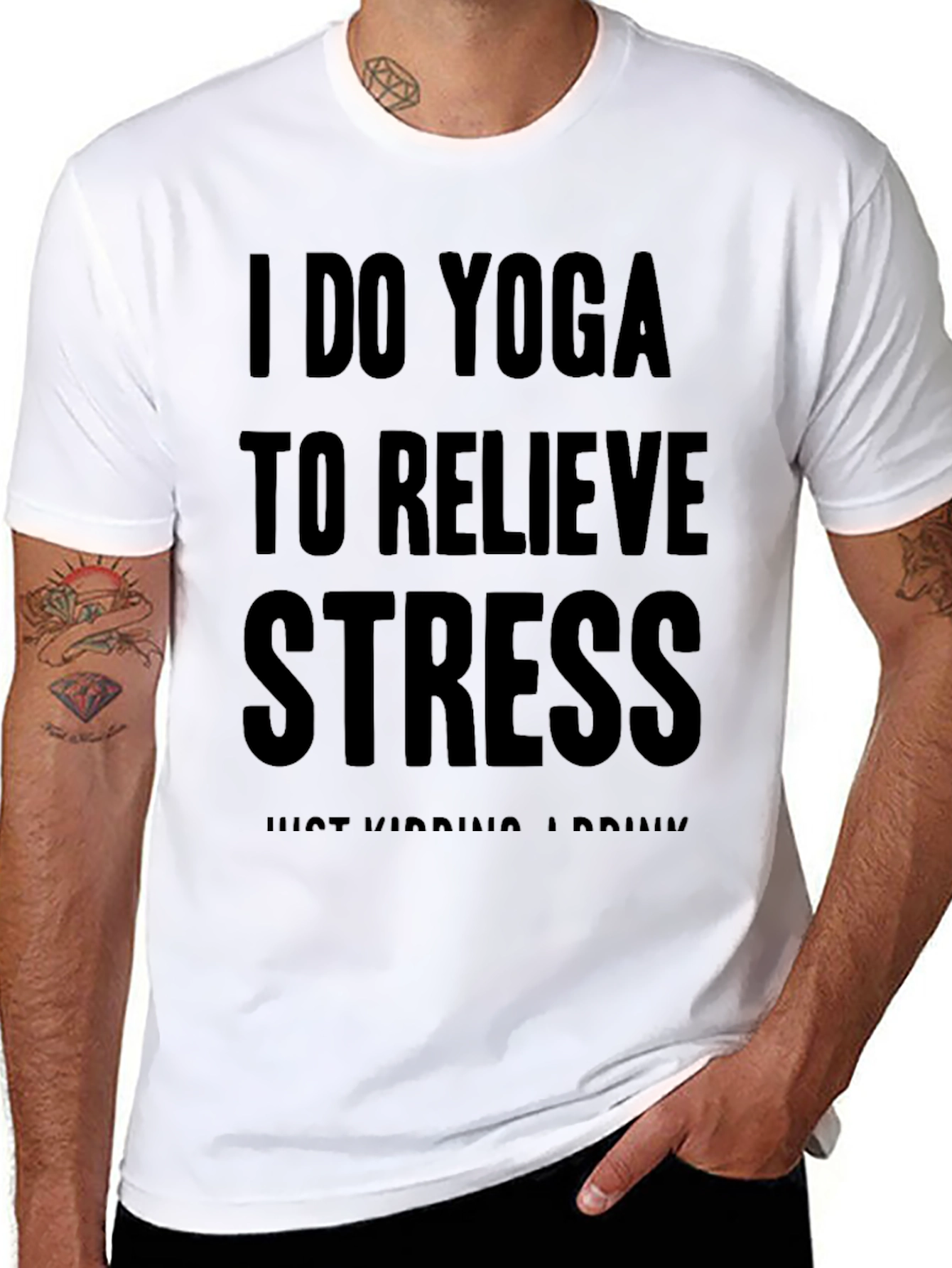 Yoga and Drinks Funny T-Shirt