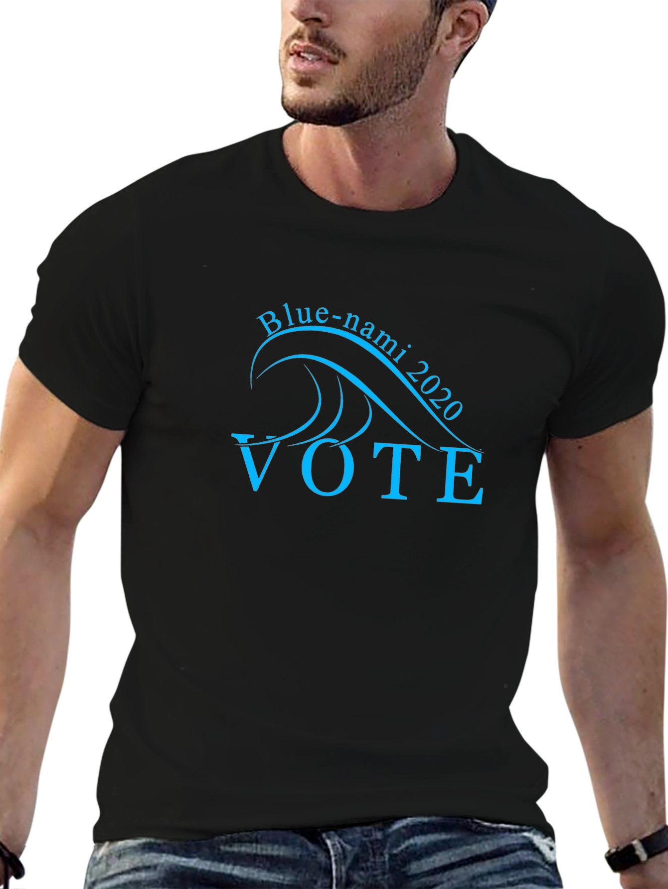 Blue-nami Vote 2020 Black T-Shirt