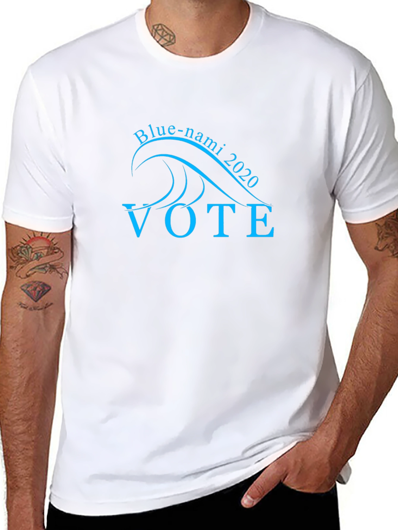 Blue-nami Vote 2020 Black T-Shirt