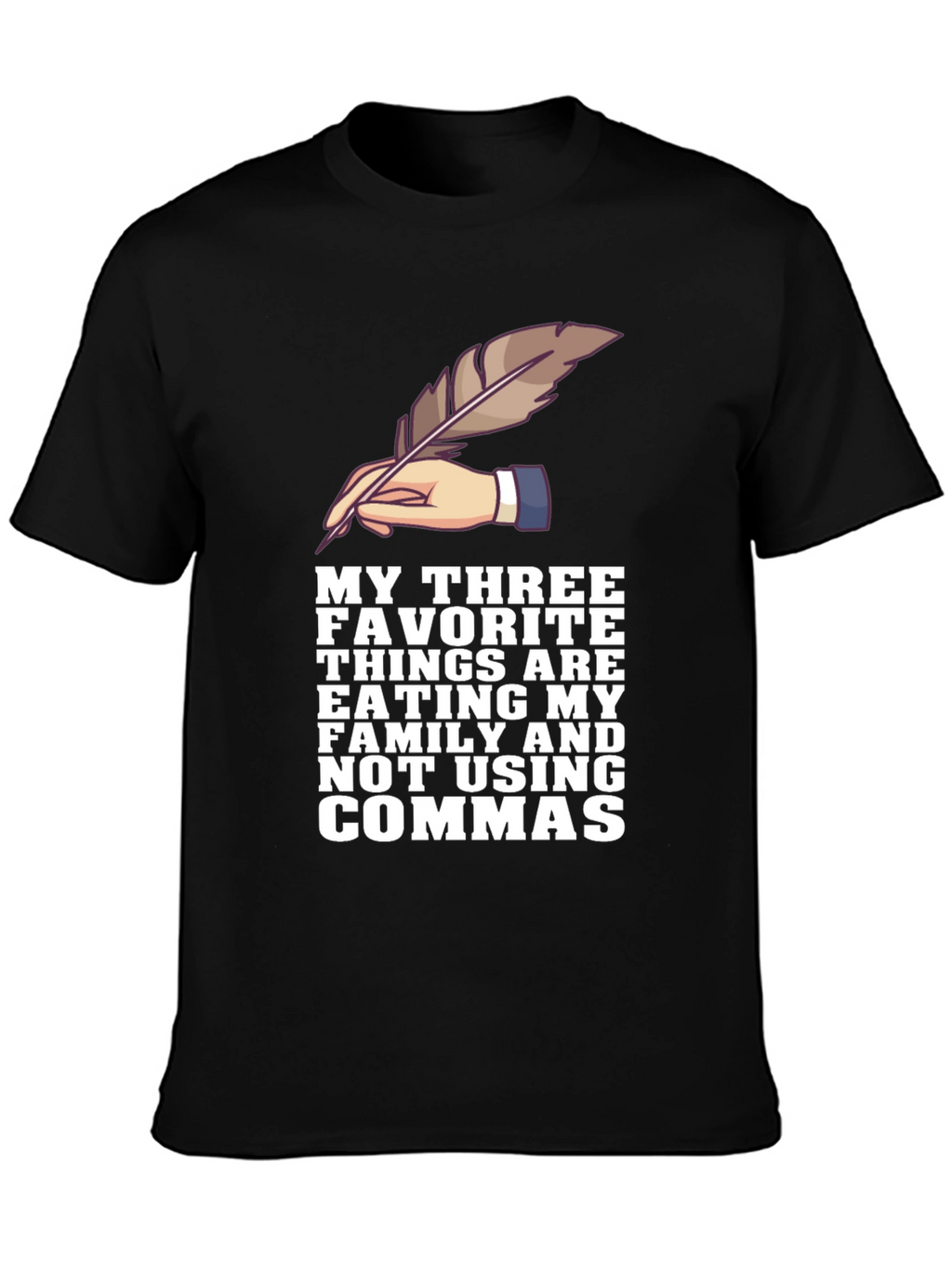 Grammar Humor T-Shirt - Eat Family No Commas!
