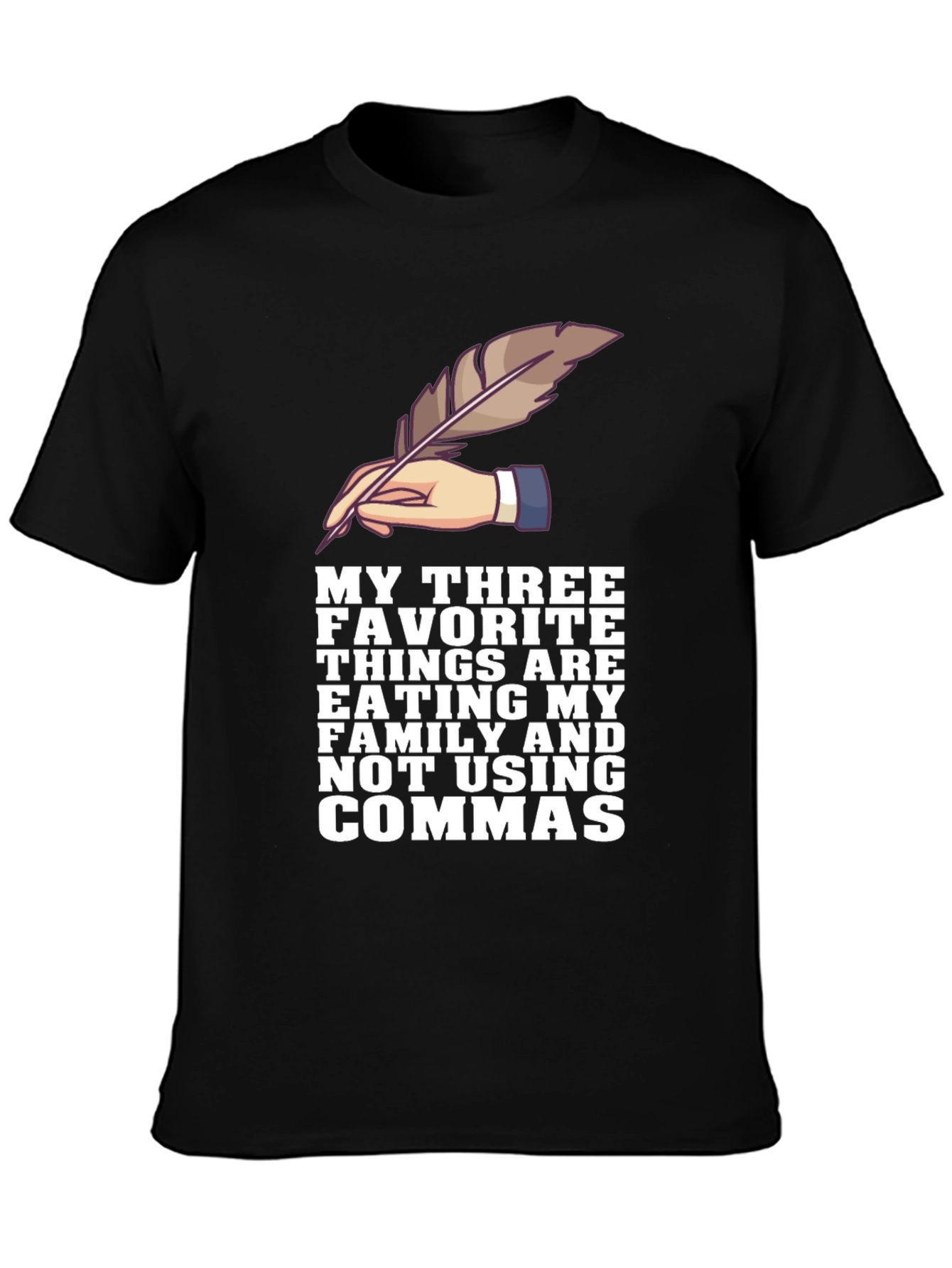 Grammar Humor T-Shirt - Eat Family No Commas!