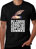 Grammar Humor T-Shirt - Eat Family No Commas!