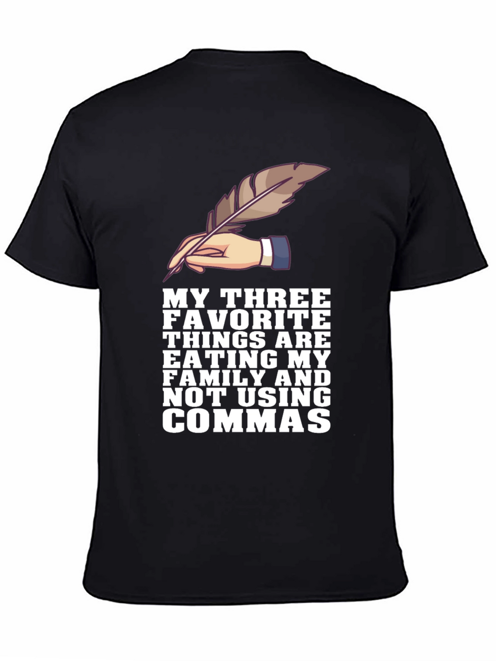 Grammar Humor T-Shirt - Eat Family No Commas!
