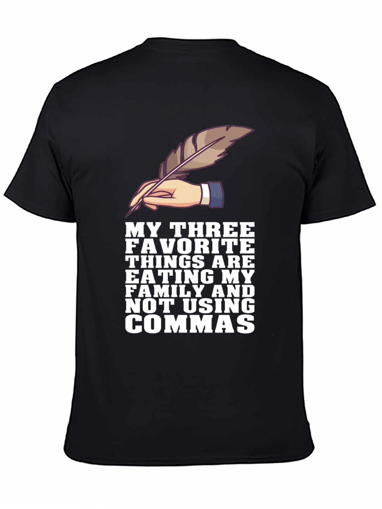 Grammar Humor T-Shirt - Eat Family No Commas!