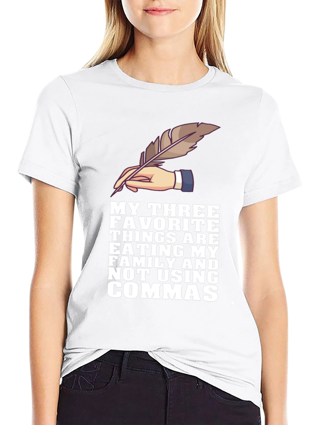 Grammar Humor T-Shirt - Eat Family No Commas!