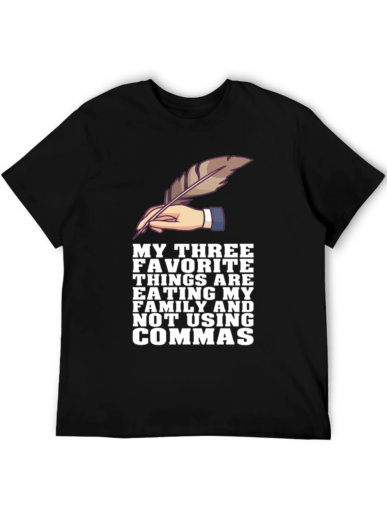 Grammar Humor T-Shirt - Eat Family No Commas!