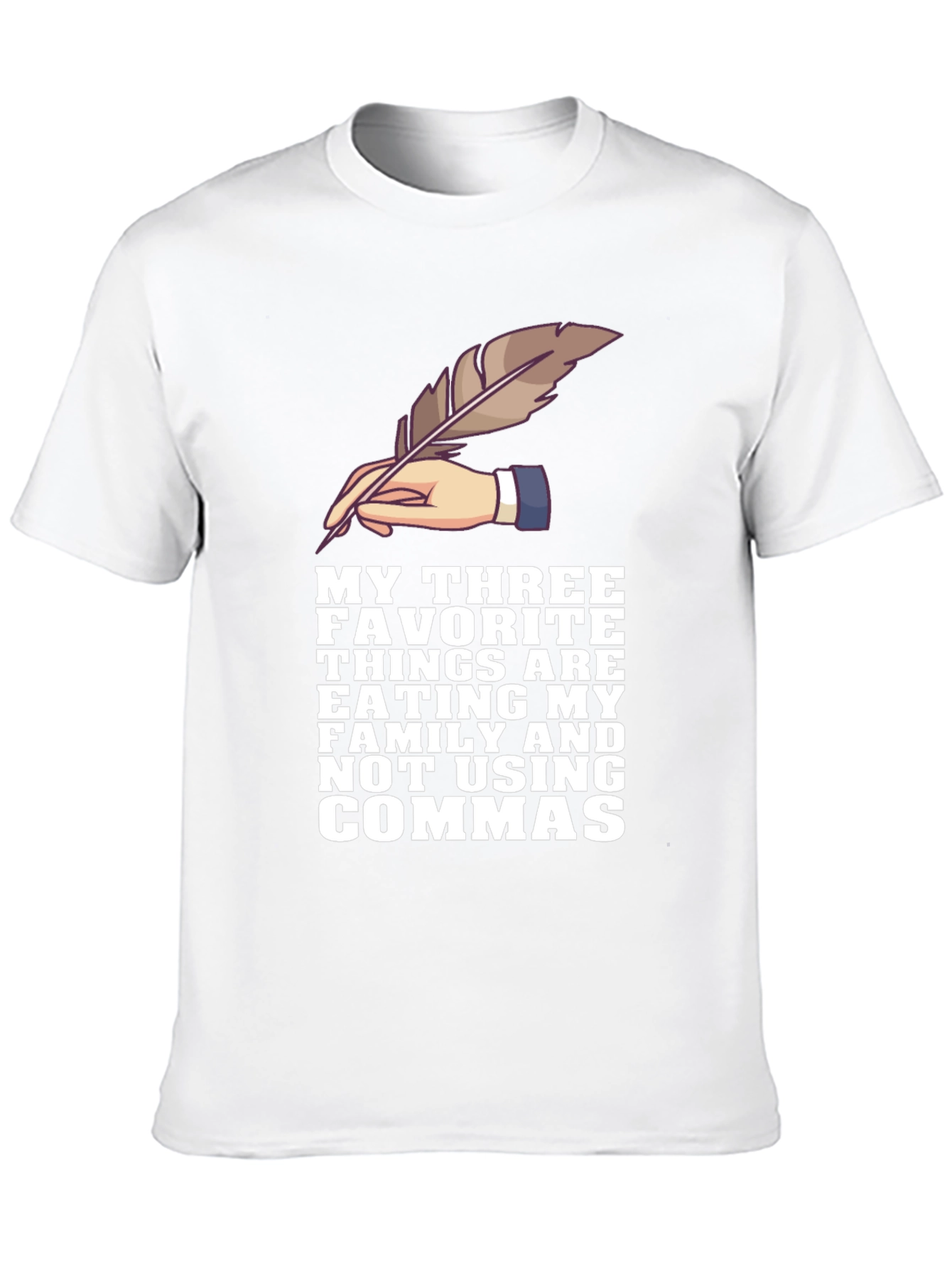 Grammar Humor T-Shirt - Eat Family No Commas!