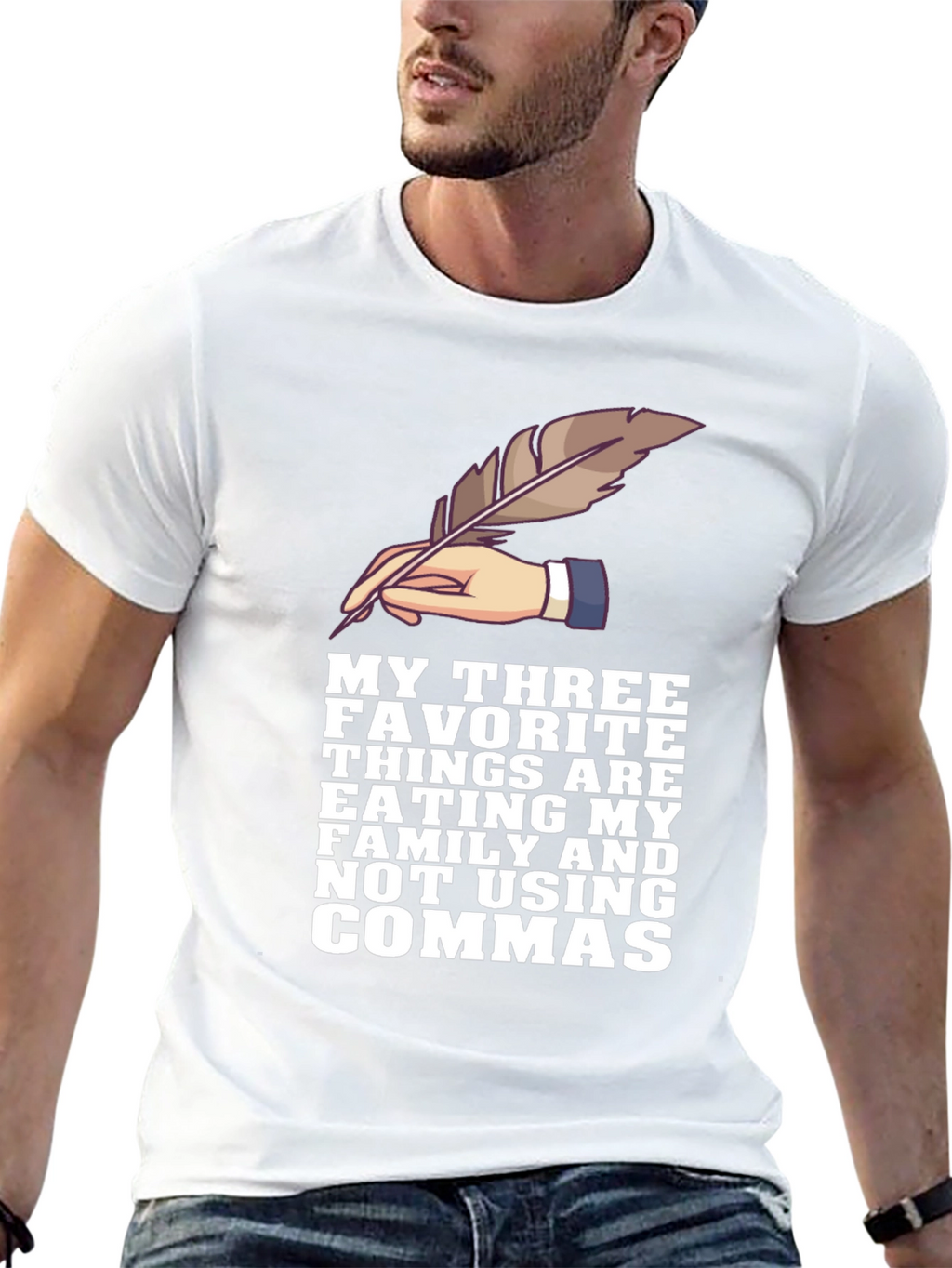 Grammar Humor T-Shirt - Eat Family No Commas!