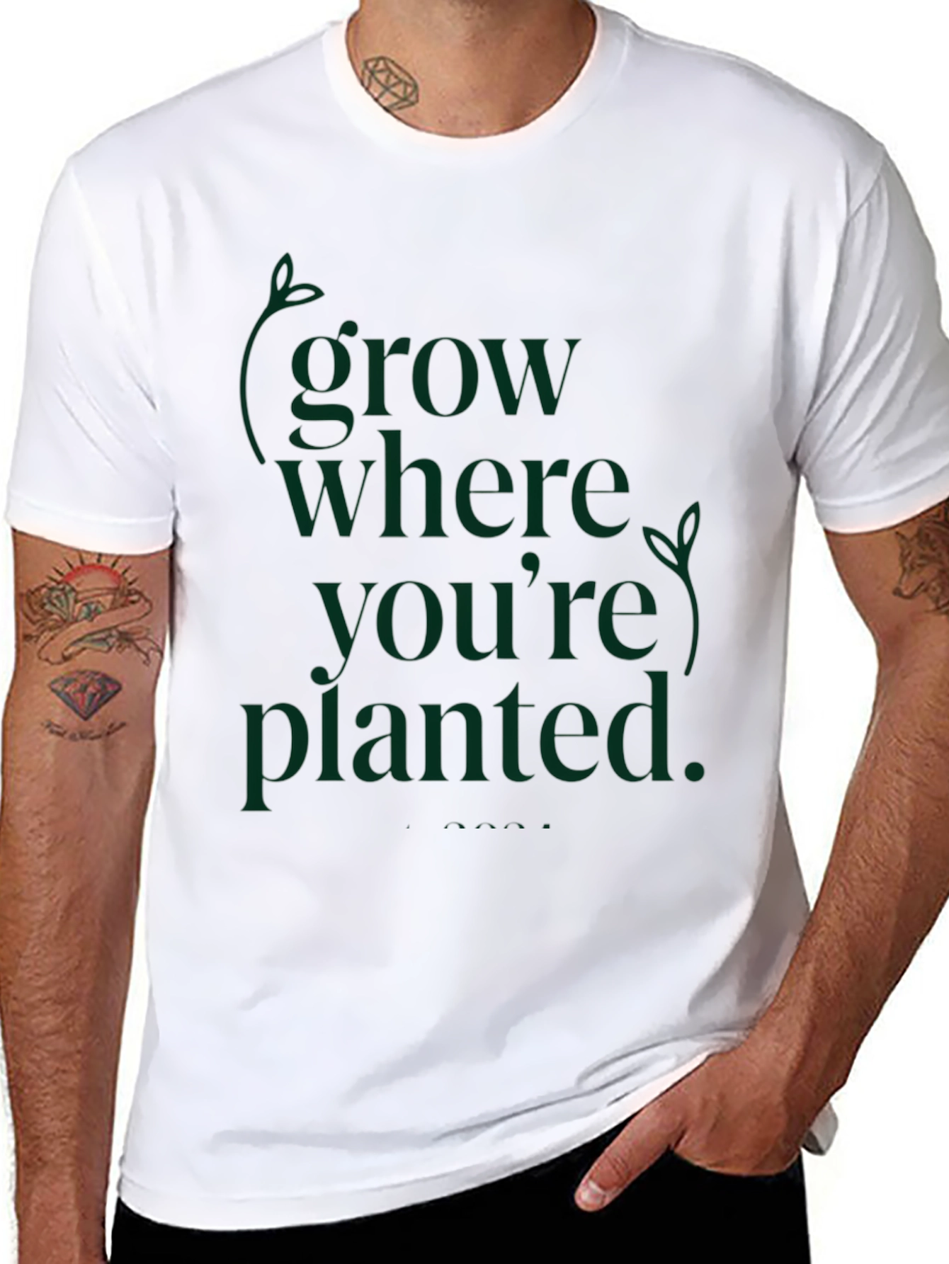 Grow Where Youre Planted Black T-Shirt