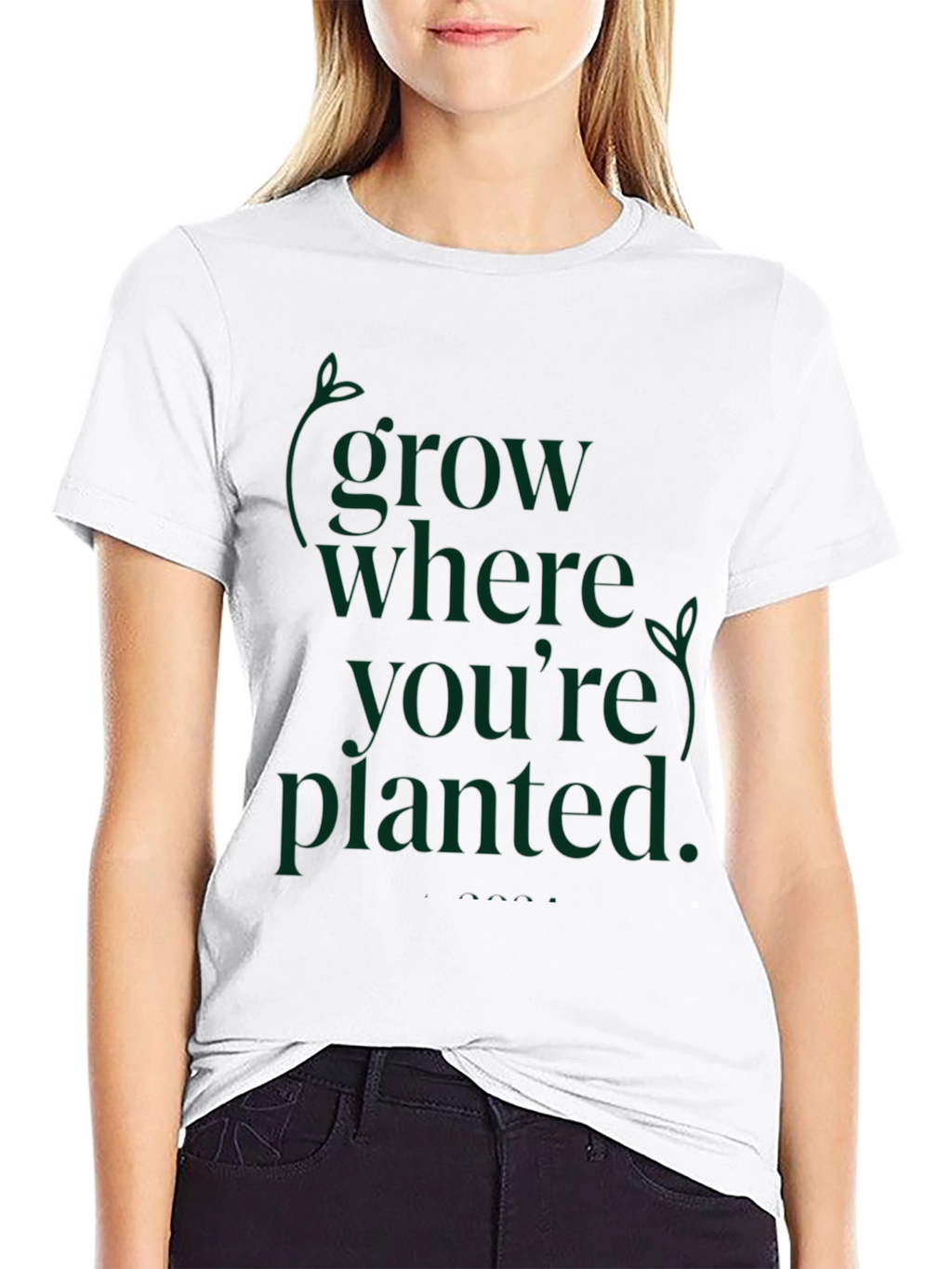 Grow Where Youre Planted Black T-Shirt