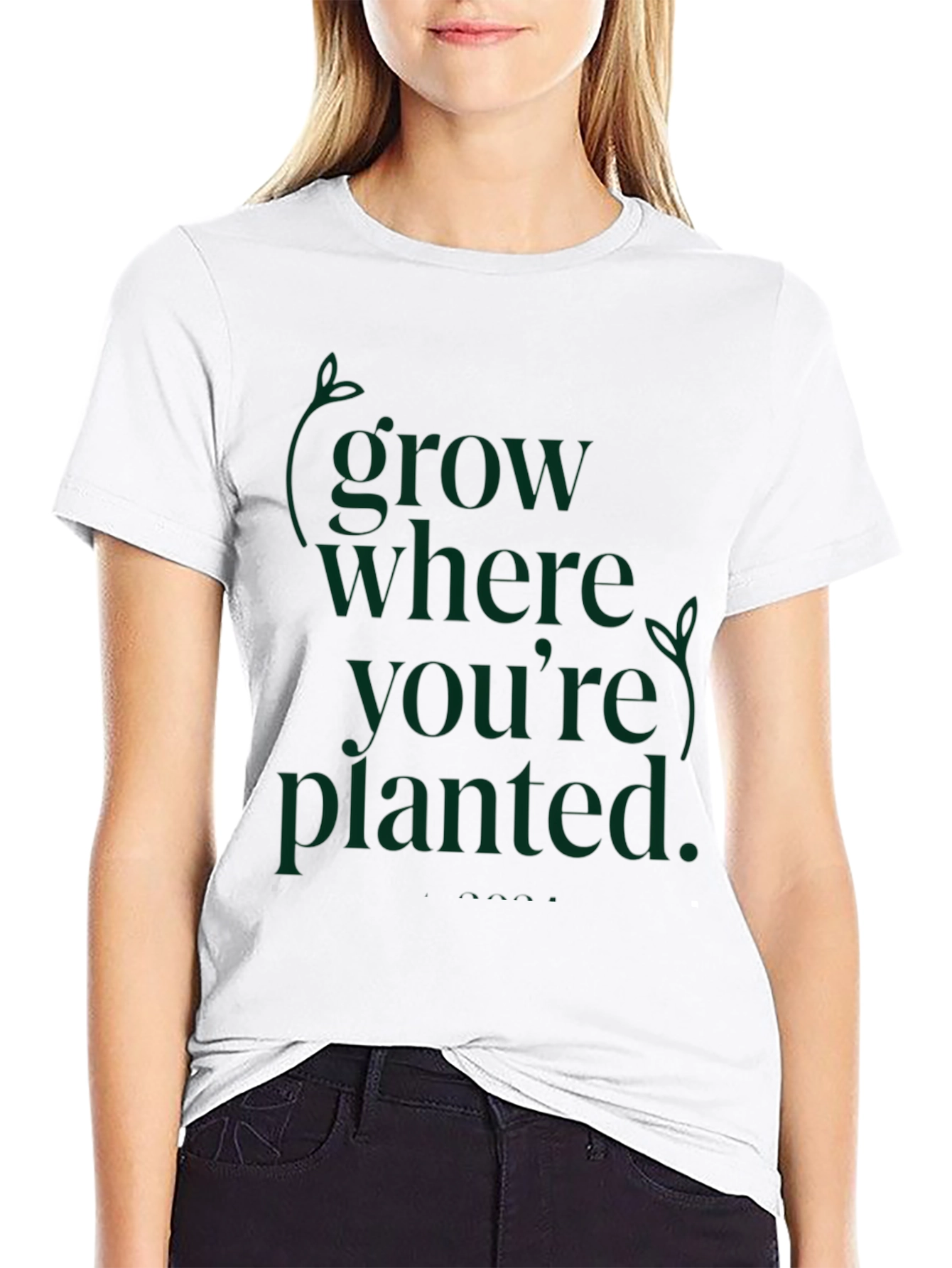 Grow Where Youre Planted Black T-Shirt
