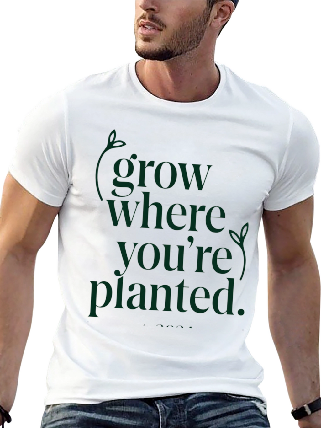 Grow Where Youre Planted Black T-Shirt