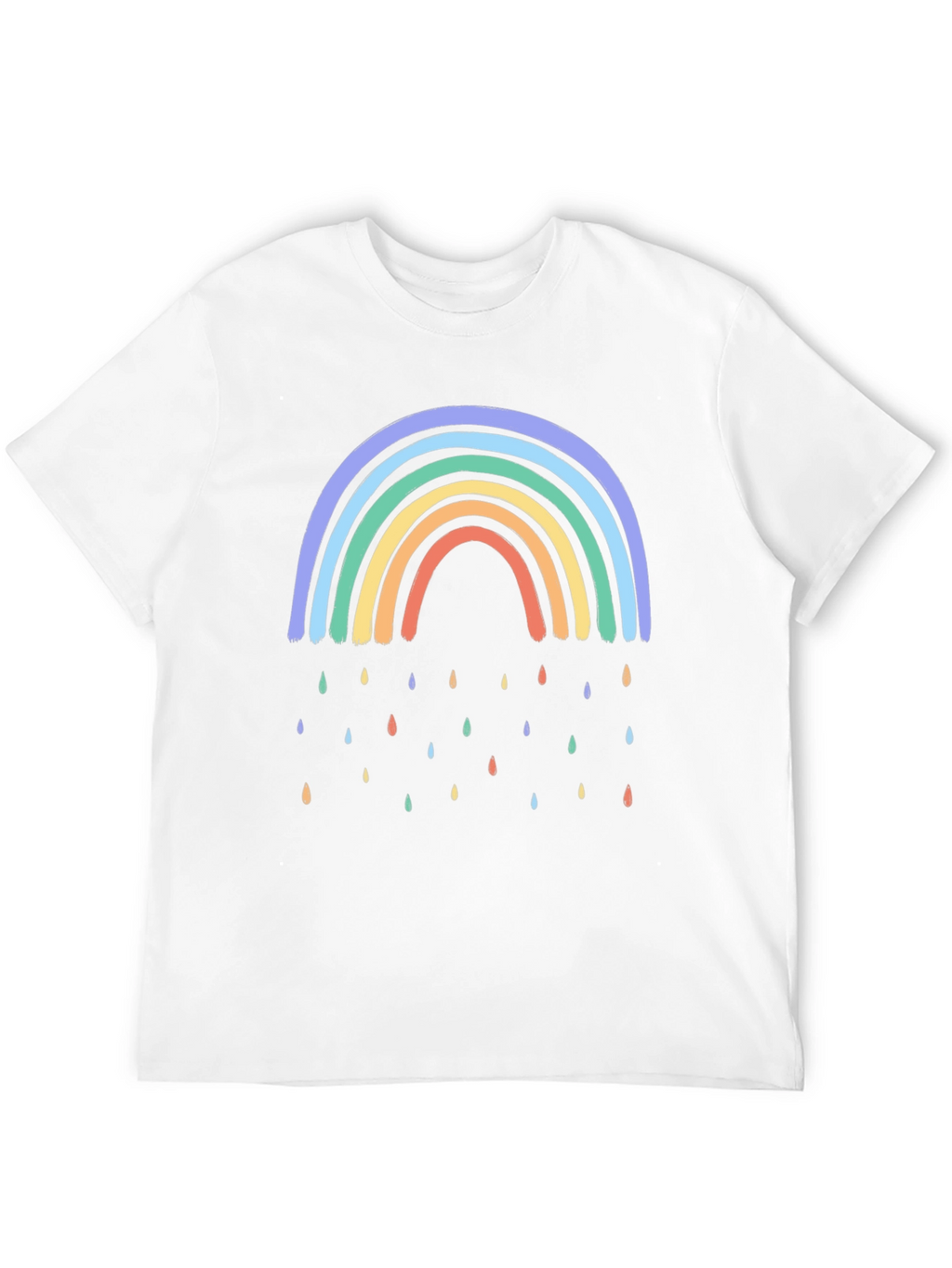 Rainbow Raindrop Graphic Black T-Shirt