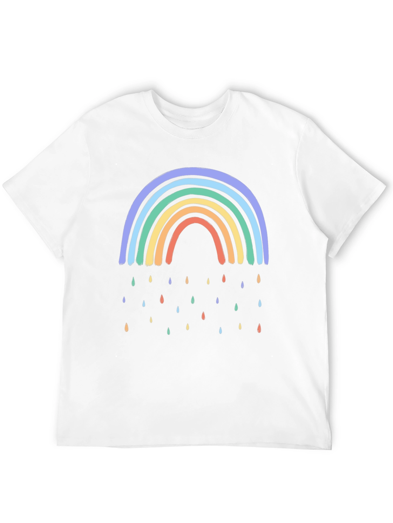 Rainbow Raindrop Graphic Black T-Shirt