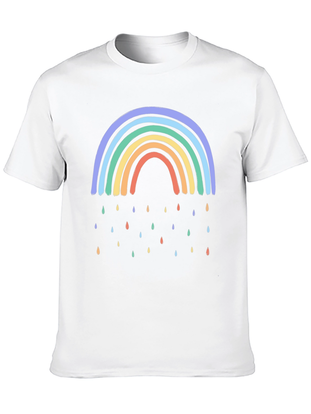 Rainbow Raindrop Graphic Black T-Shirt