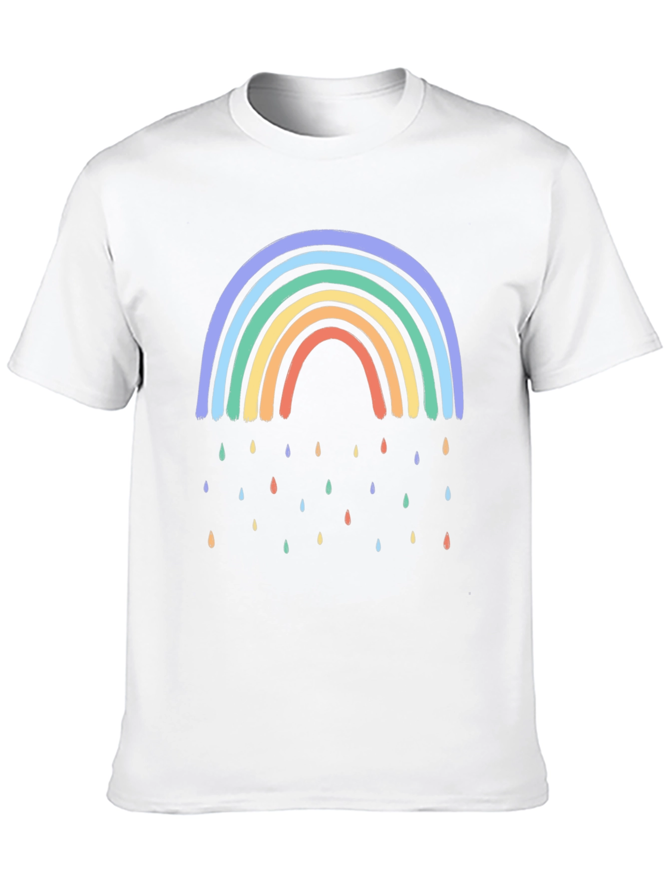 Rainbow Raindrop Graphic Black T-Shirt