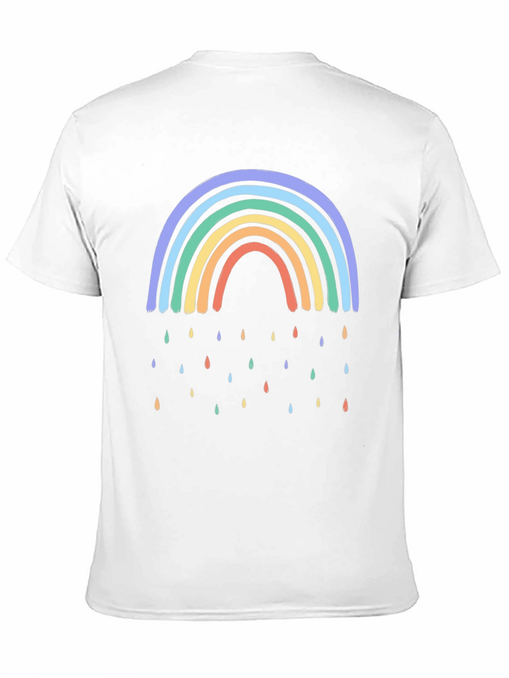 Rainbow Raindrop Graphic Black T-Shirt