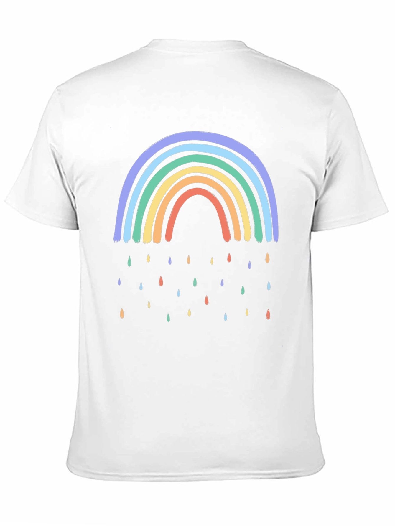 Rainbow Raindrop Graphic Black T-Shirt