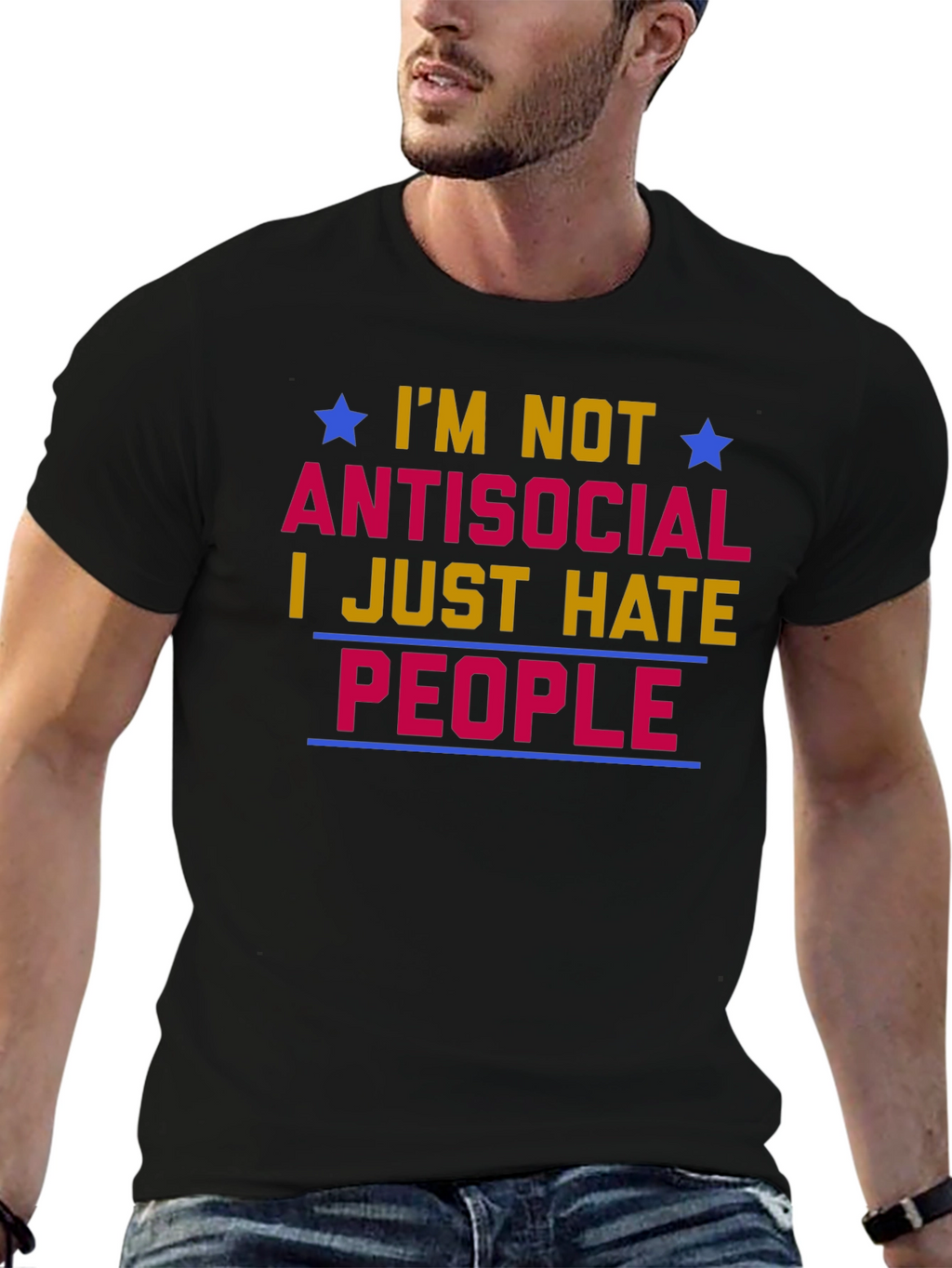 Antisocial Graphic T-Shirt - Hate People Tee