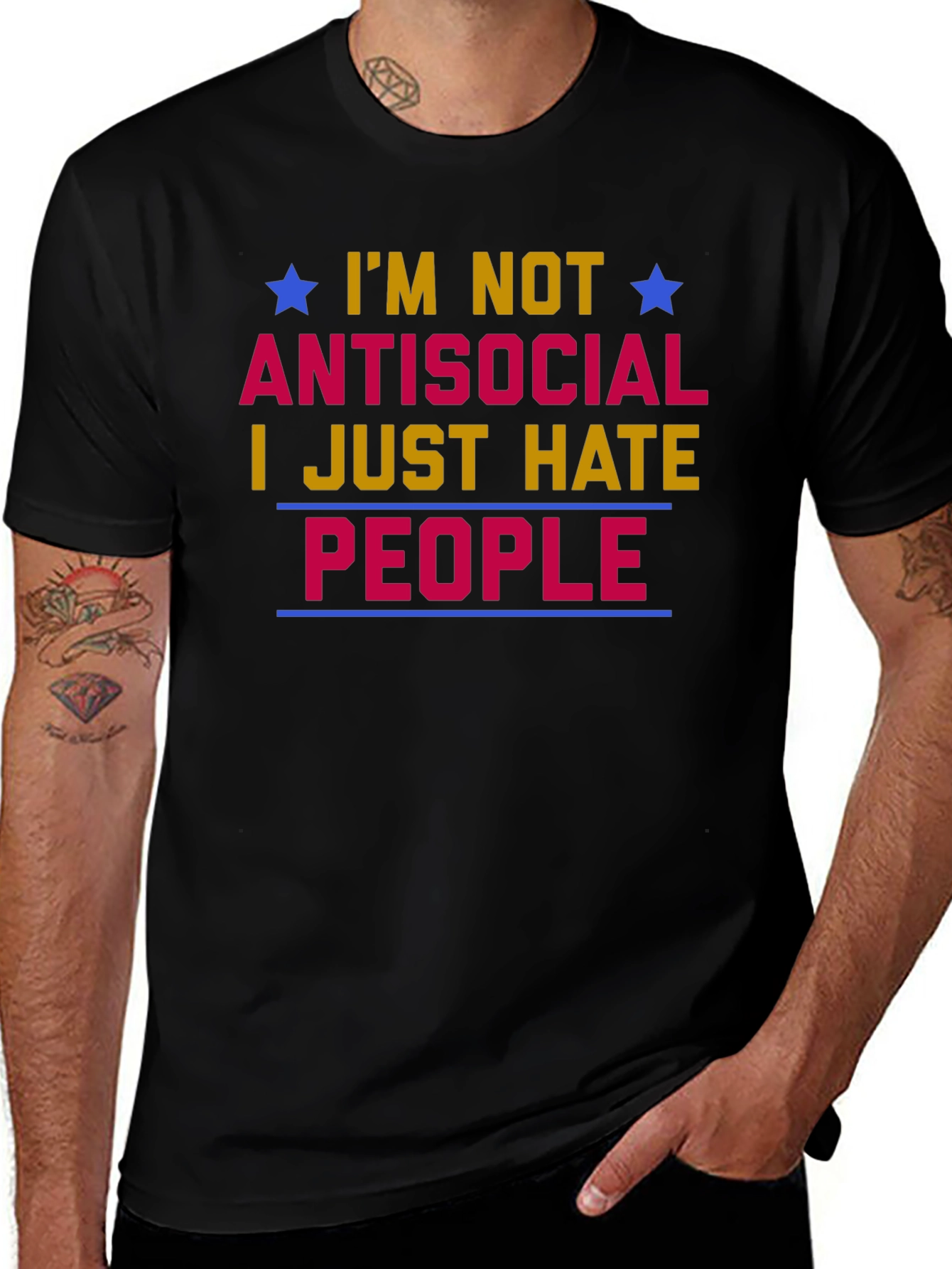 Antisocial Graphic T-Shirt - Hate People Tee