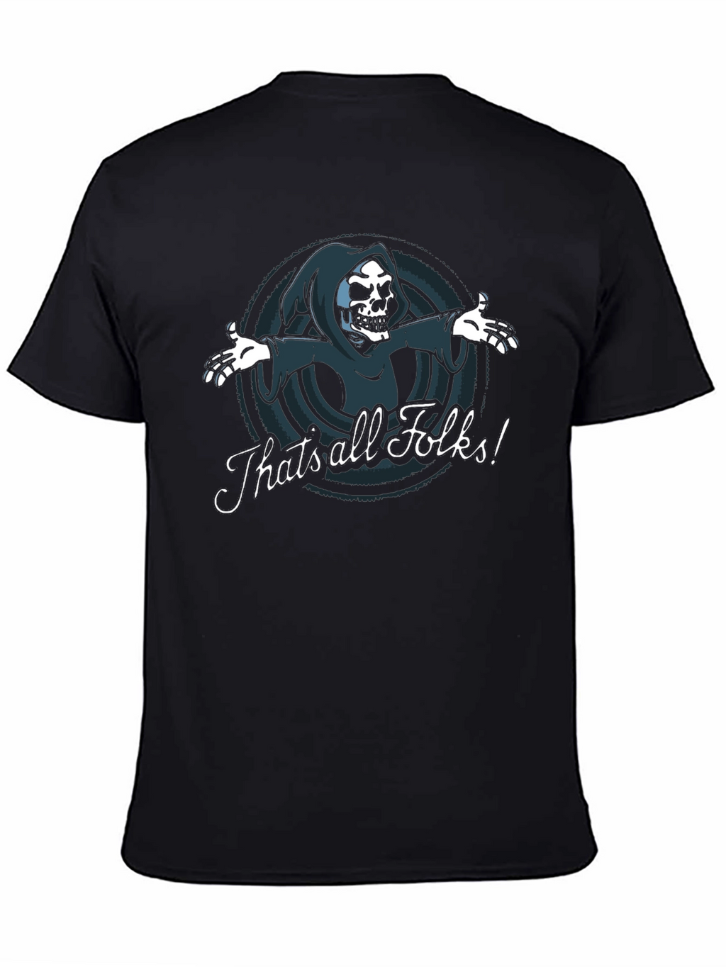 Thats All Folks Grim Reaper Graphic Tee - Black