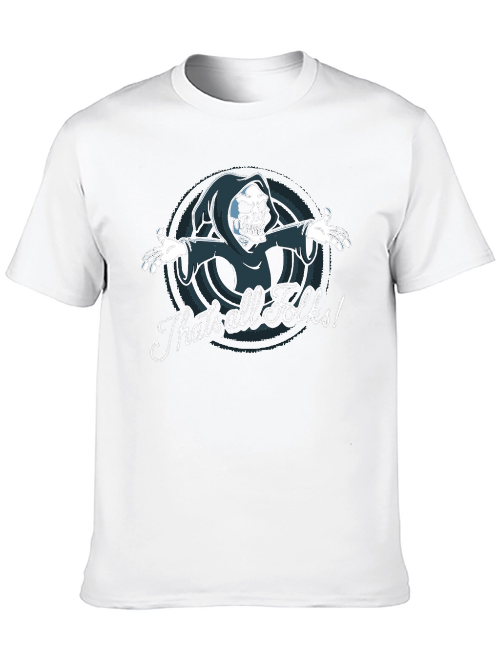 Thats All Folks Grim Reaper Graphic Tee - Black
