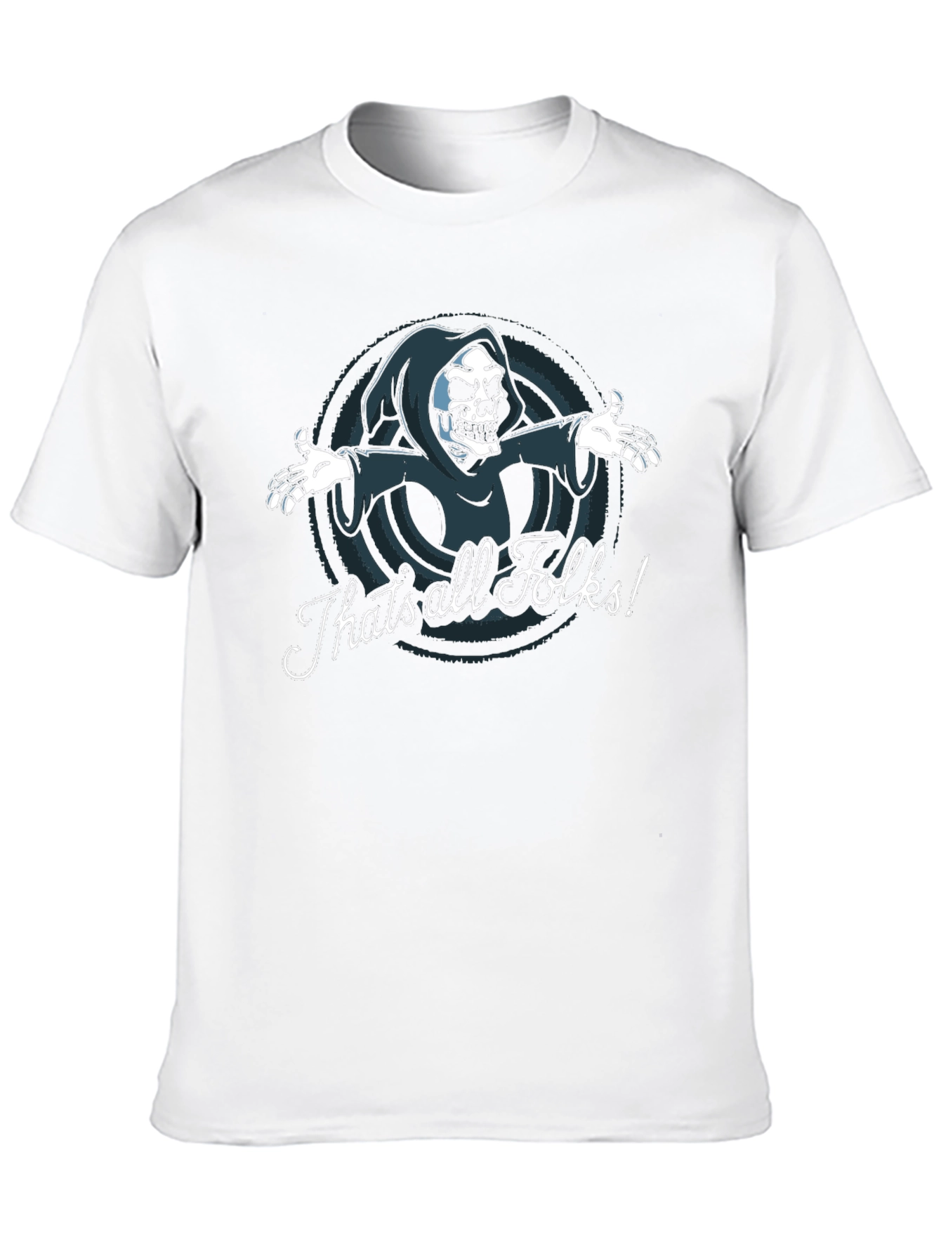 Thats All Folks Grim Reaper Graphic Tee - Black