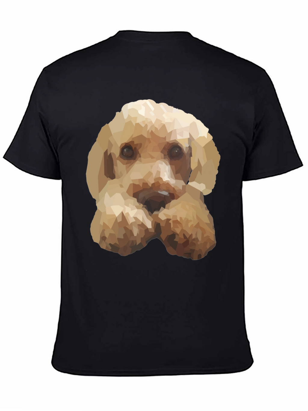 Geometric Dog Print Black T-Shirt