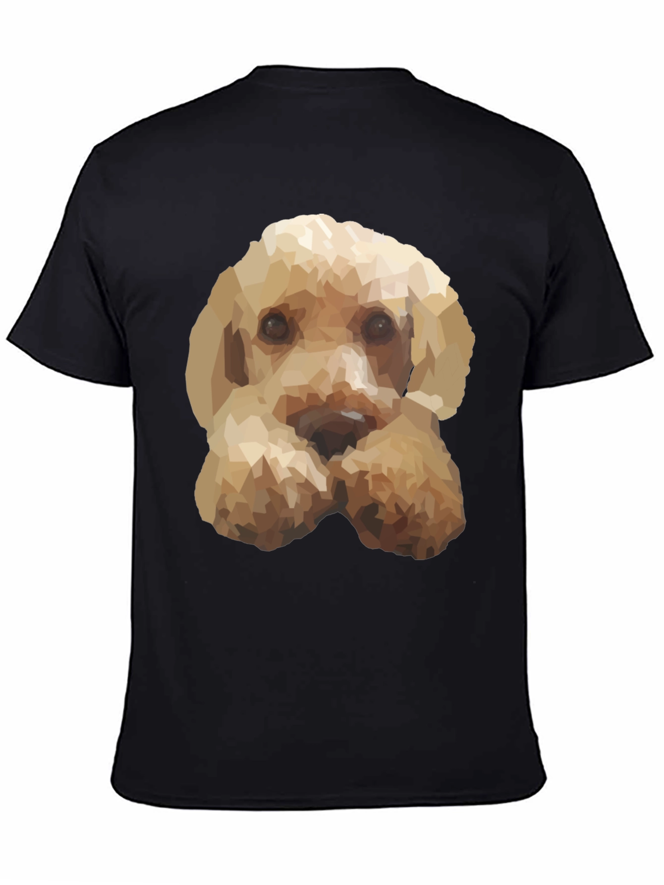 Geometric Dog Print Black T-Shirt