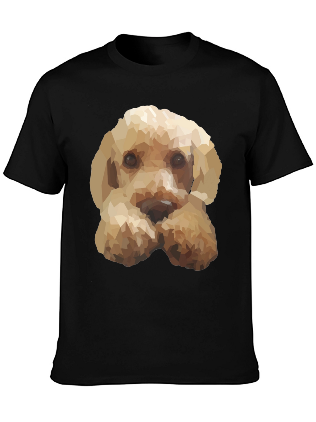 Geometric Dog Print Black T-Shirt