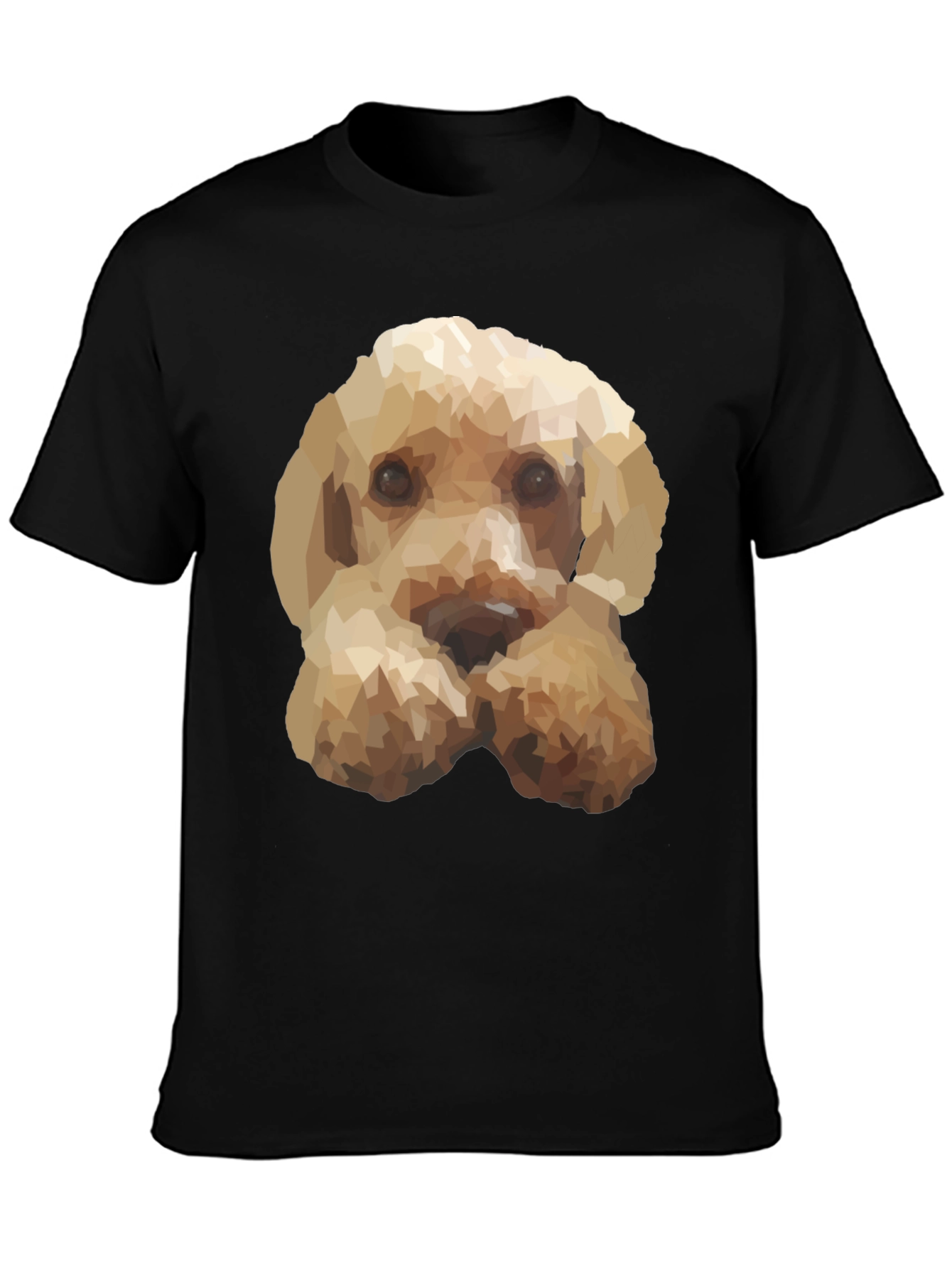 Geometric Dog Print Black T-Shirt