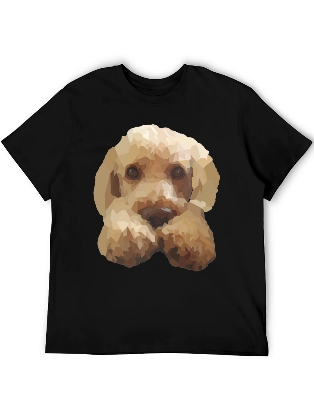 Geometric Dog Print Black T-Shirt