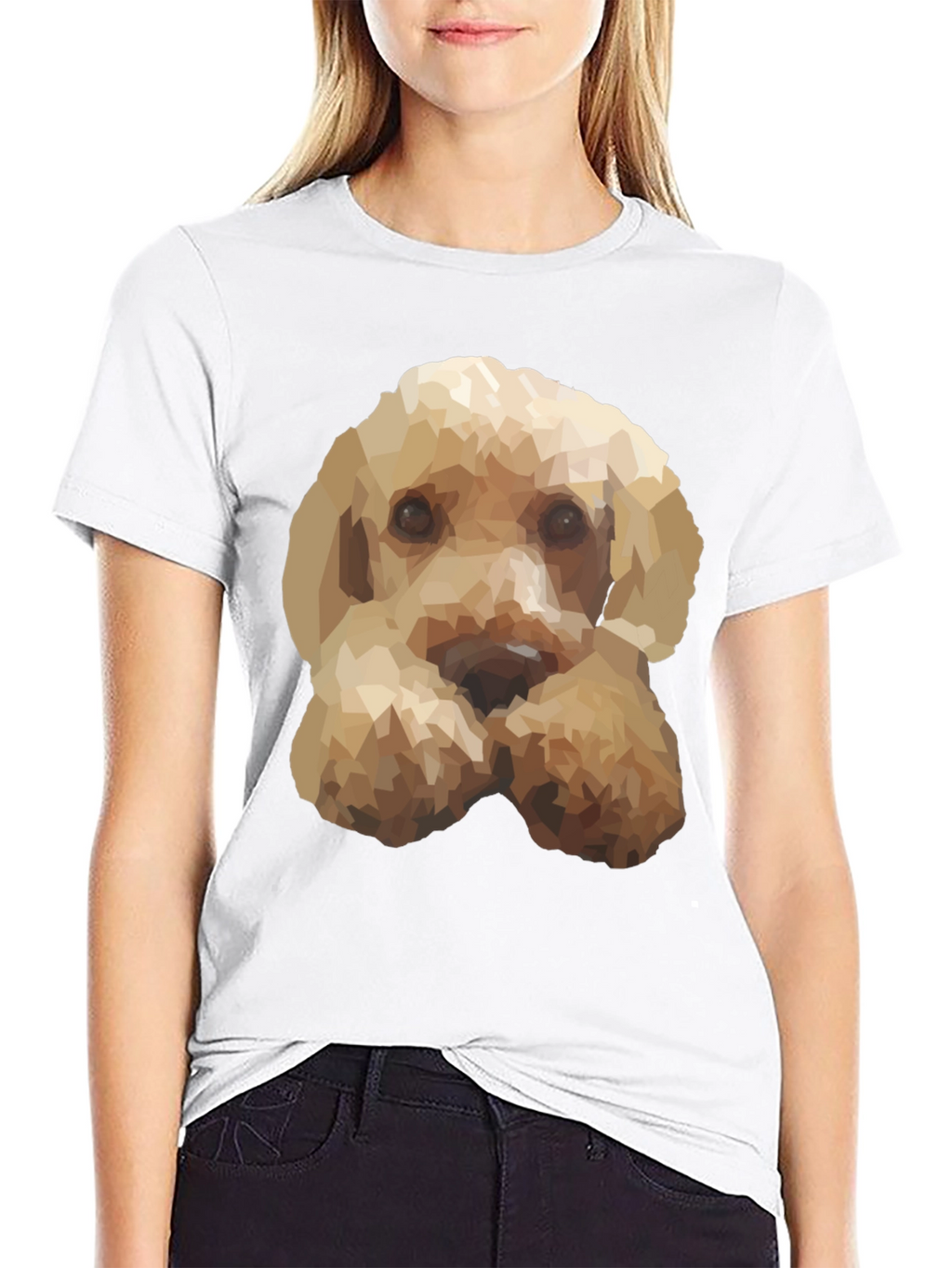 Geometric Dog Print Black T-Shirt