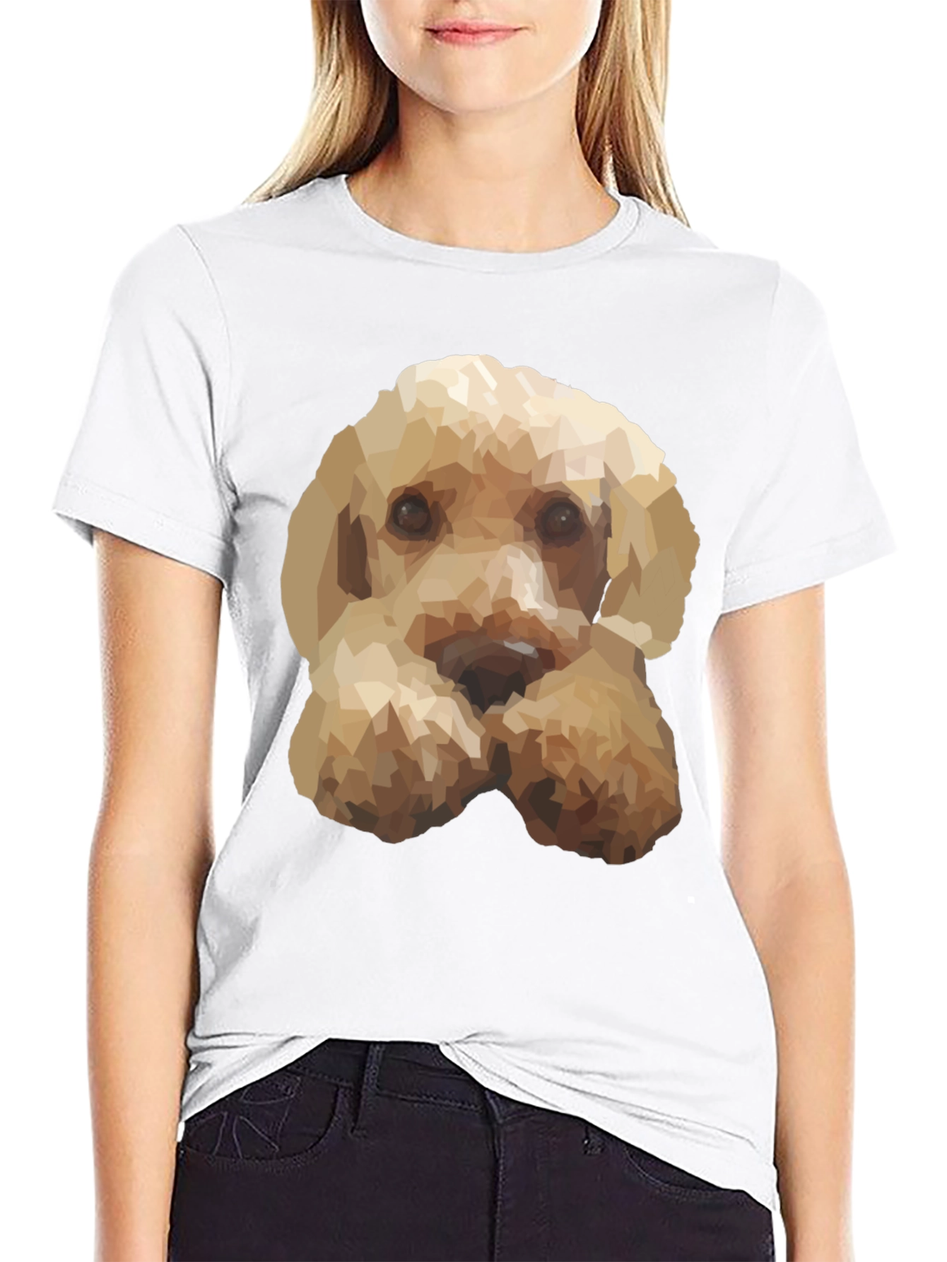 Geometric Dog Print Black T-Shirt