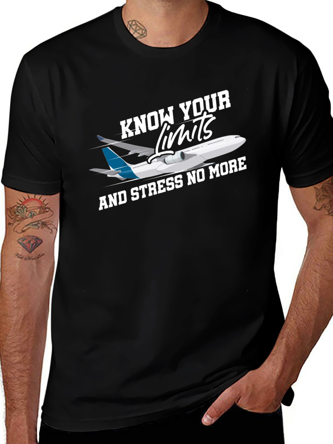 Know Your Limits Graphic T-Shirt - Airplane Design