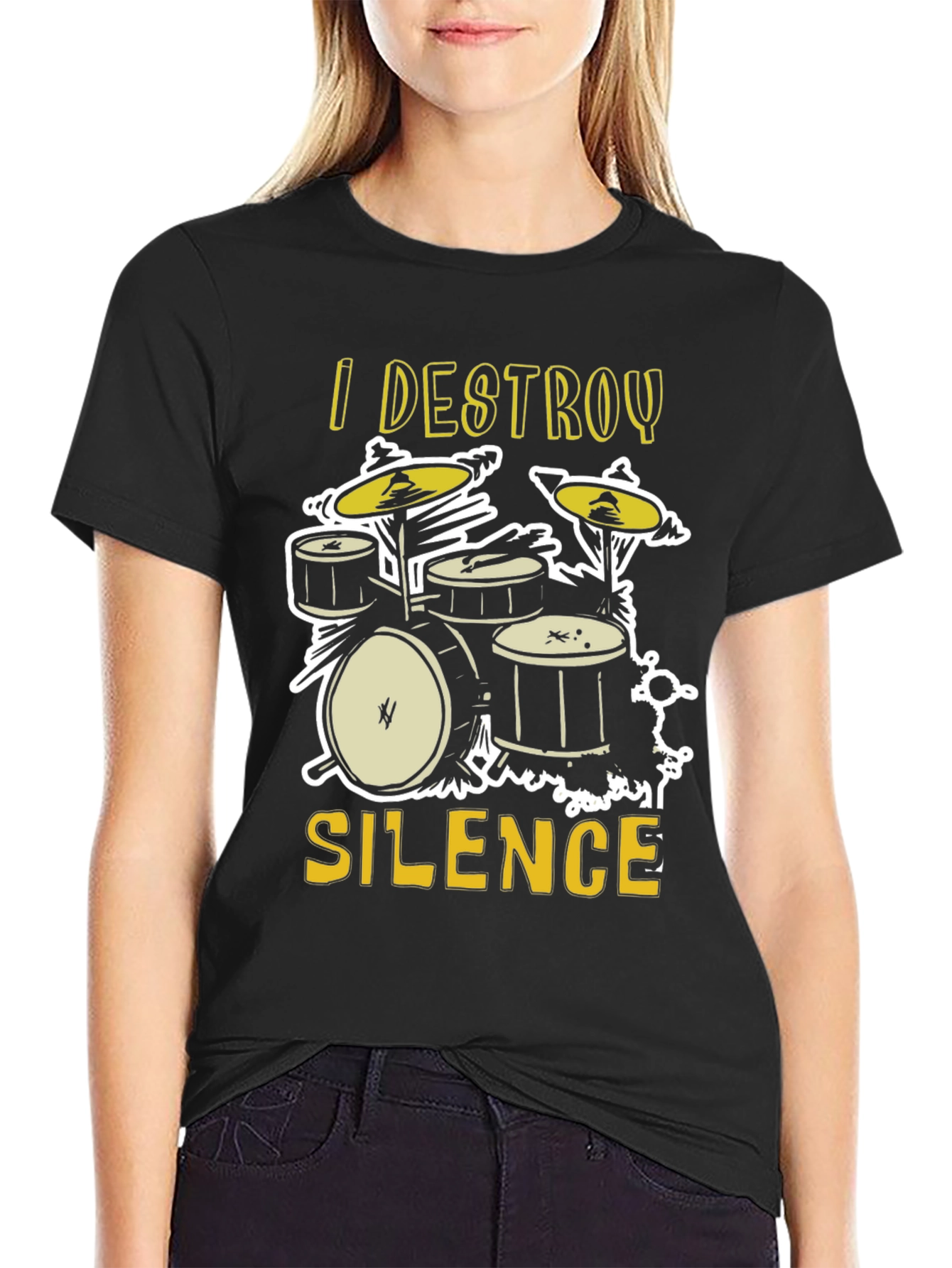 I Destroy Silence Drum Set Graphic Tee