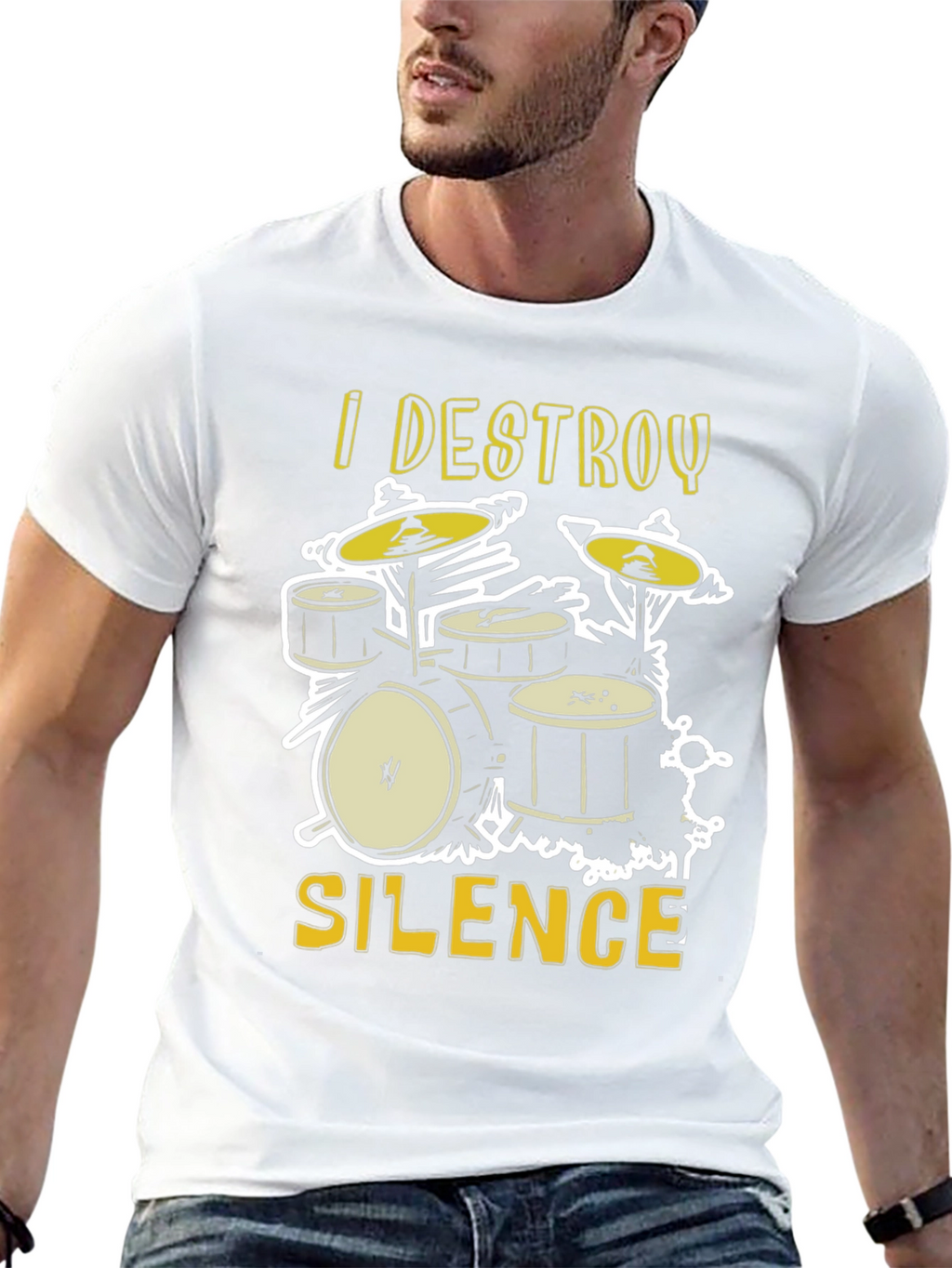 I Destroy Silence Drum Set Graphic Tee