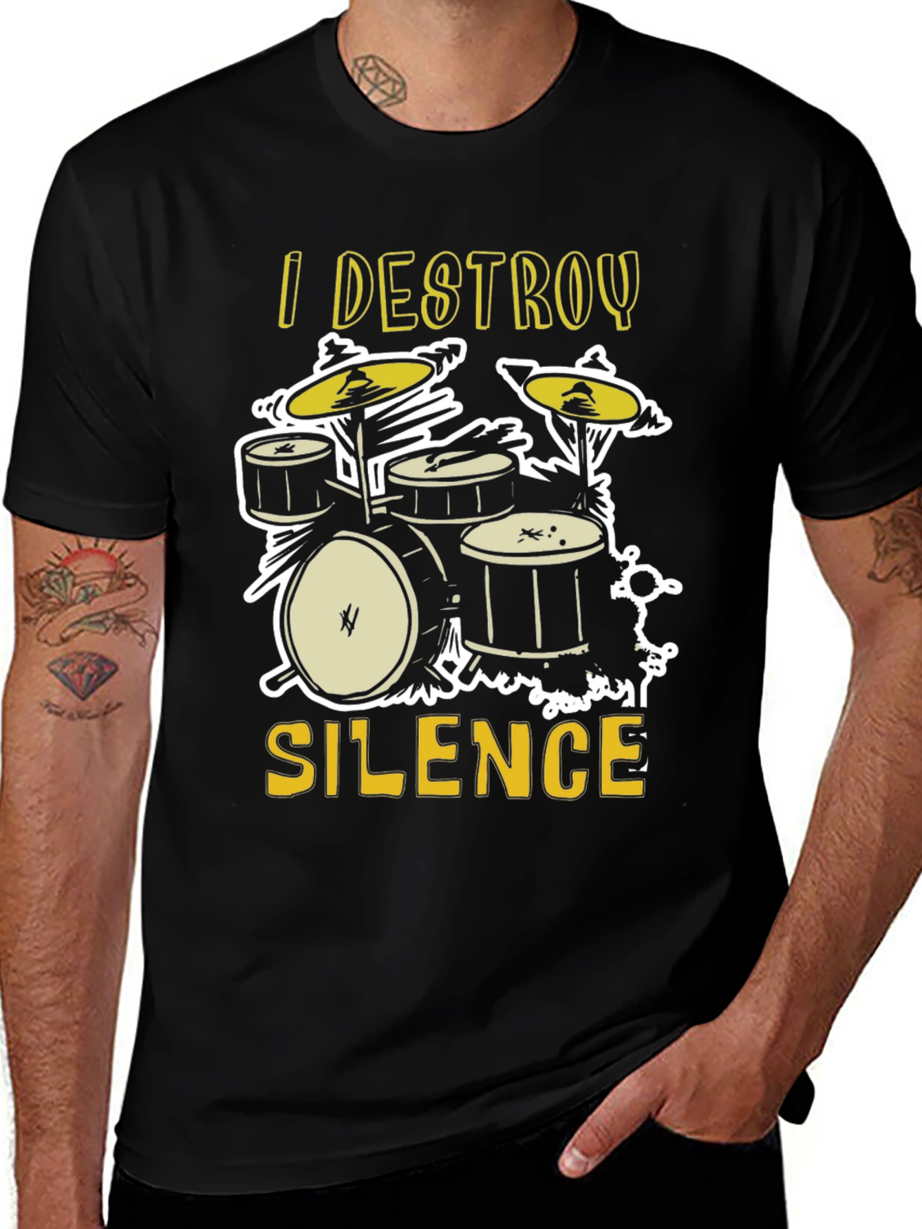 I Destroy Silence Drum Set Graphic Tee