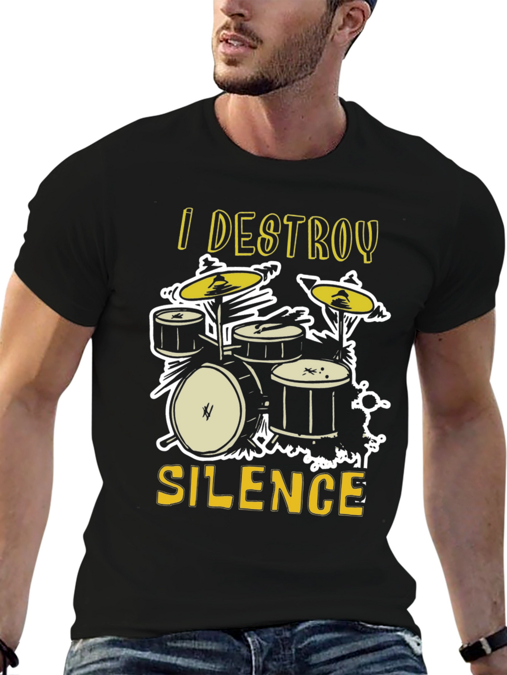I Destroy Silence Drum Set Graphic Tee