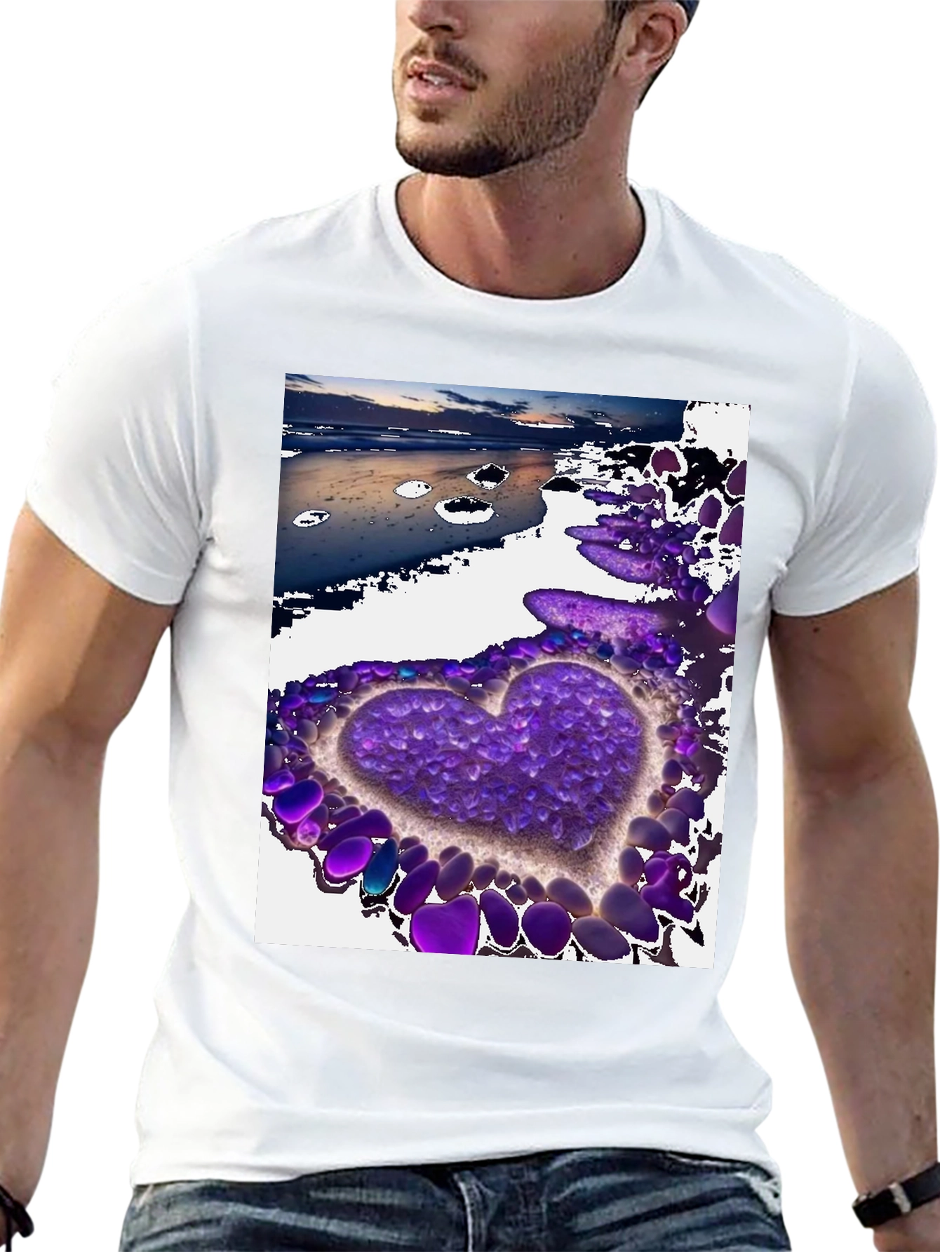 Heart Beach T-Shirt - Stylish Graphic Tee