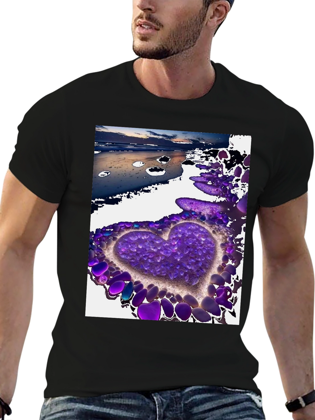 Heart Beach T-Shirt - Stylish Graphic Tee