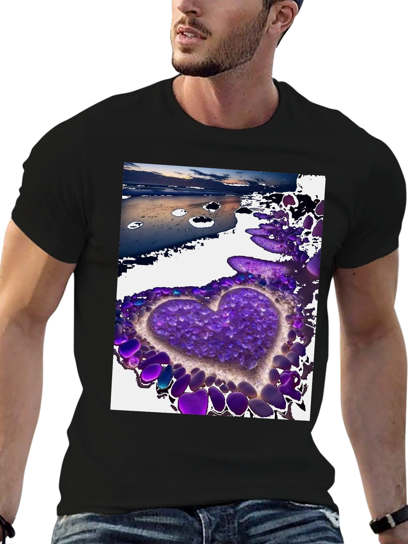 Heart Beach T-Shirt - Stylish Graphic Tee